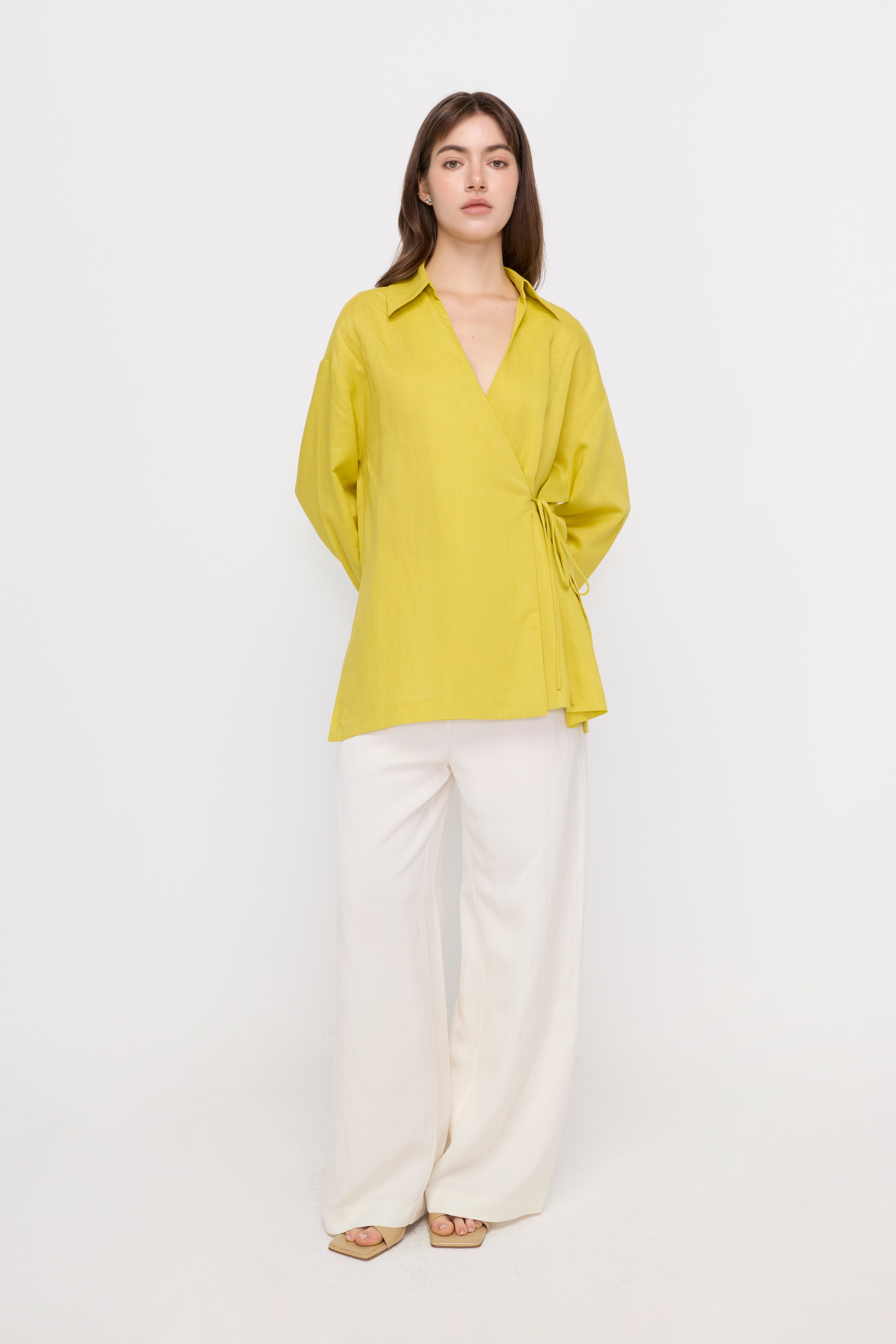 WRAP TIE LONG SLEEVE BLOUSE