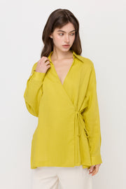 WRAP TIE LONG SLEEVE BLOUSE