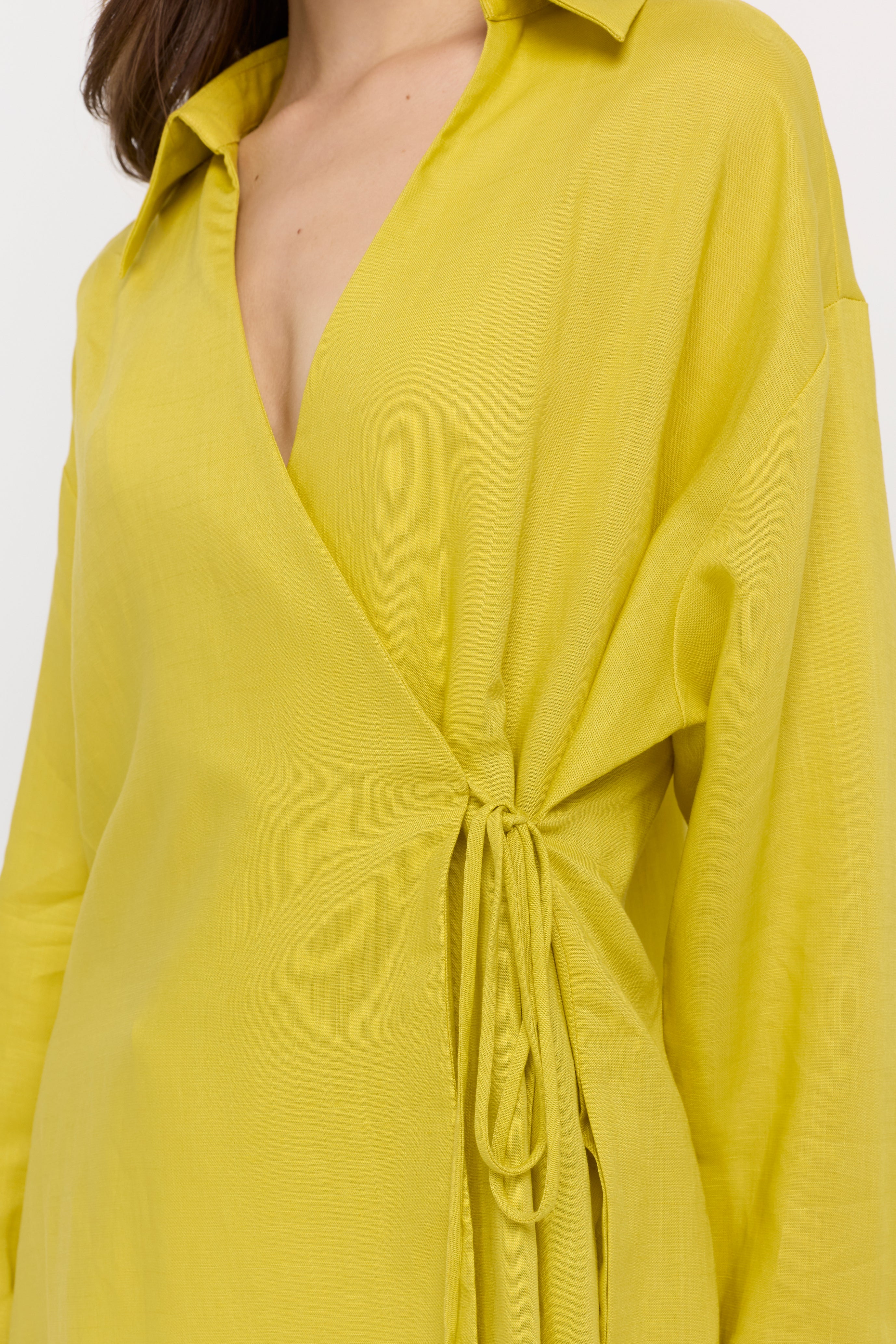 WRAP TIE LONG SLEEVE BLOUSE