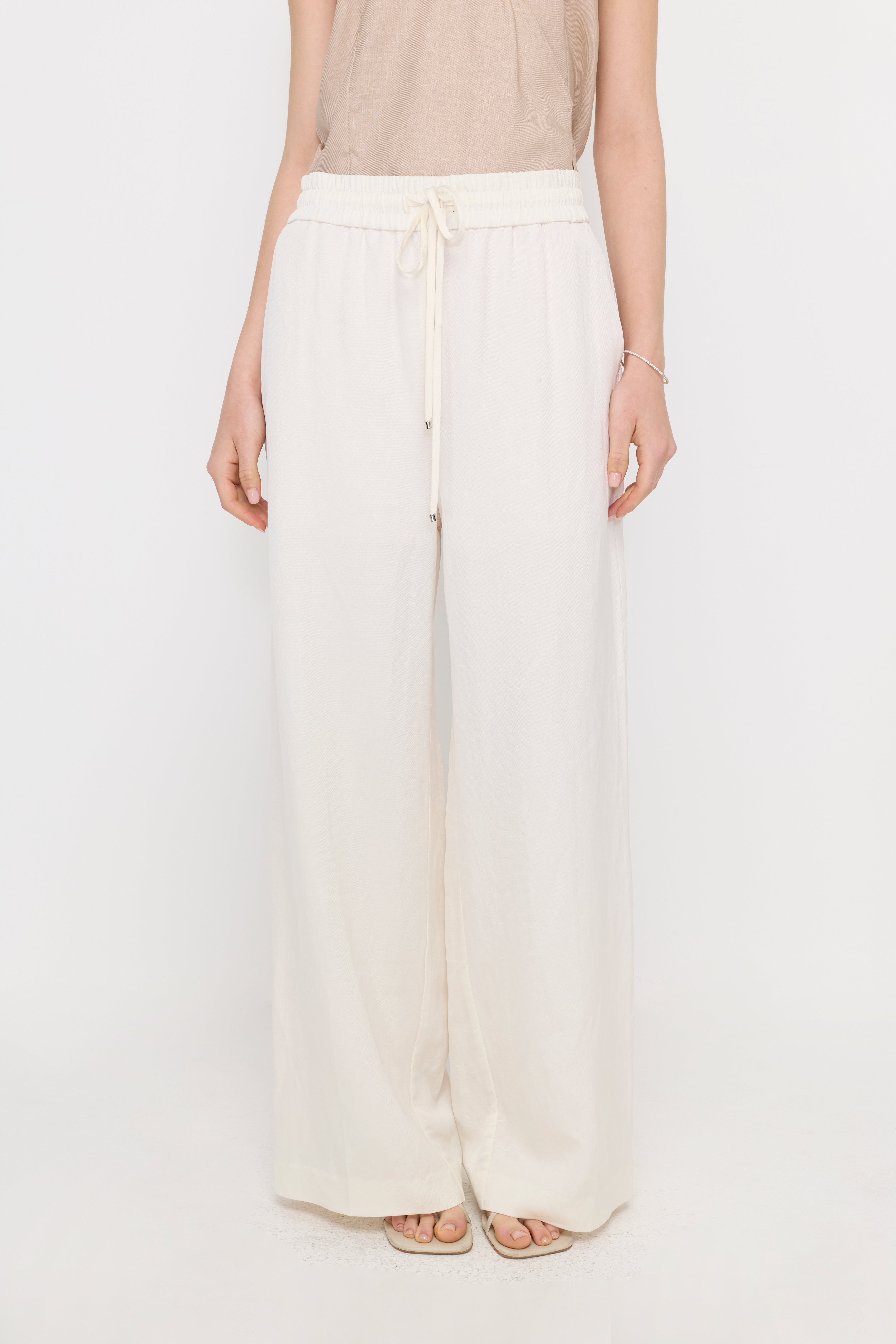 RELAXED DRAWSTRING WIDE-LEG TROUSERS