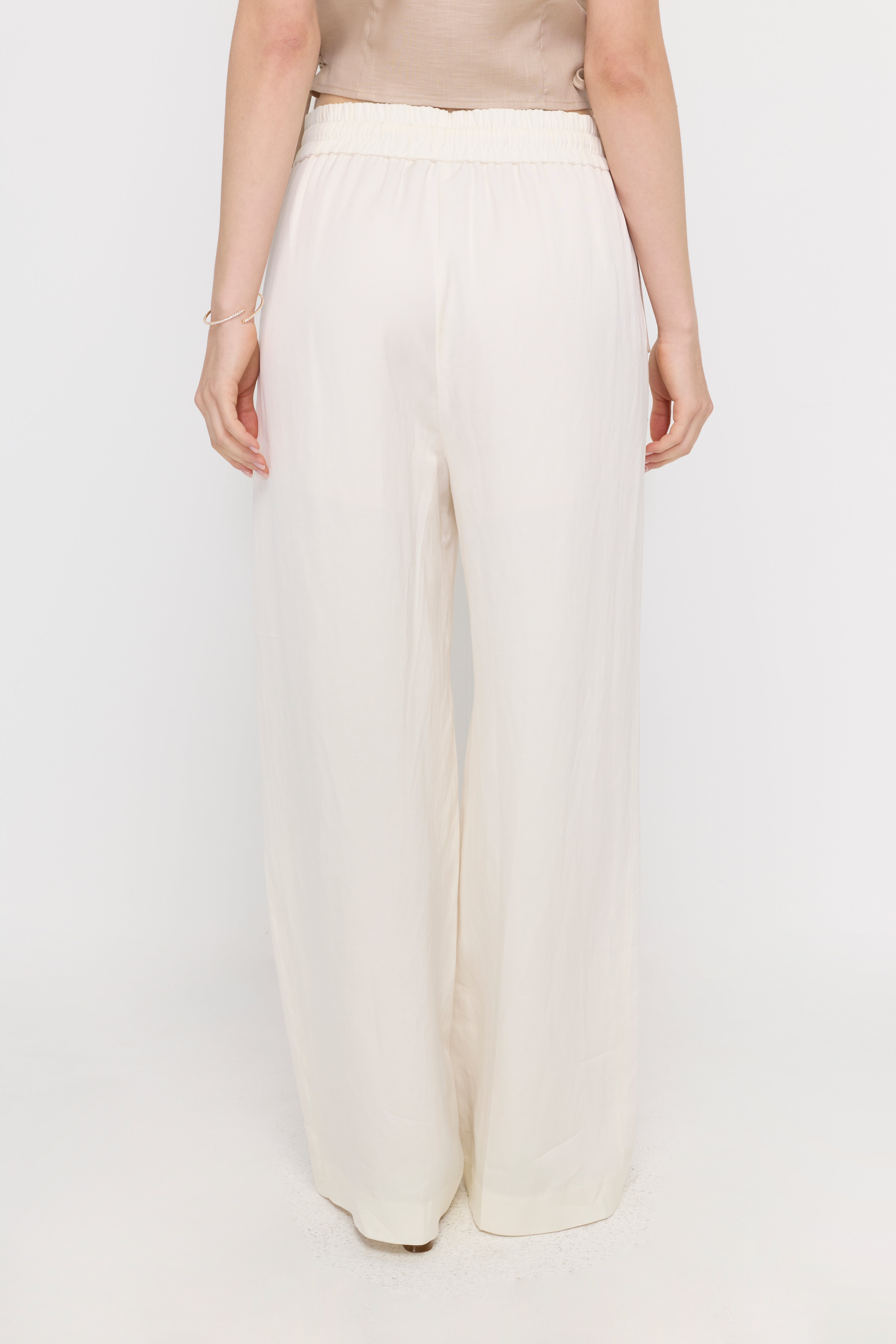 RELAXED DRAWSTRING WIDE-LEG TROUSERS
