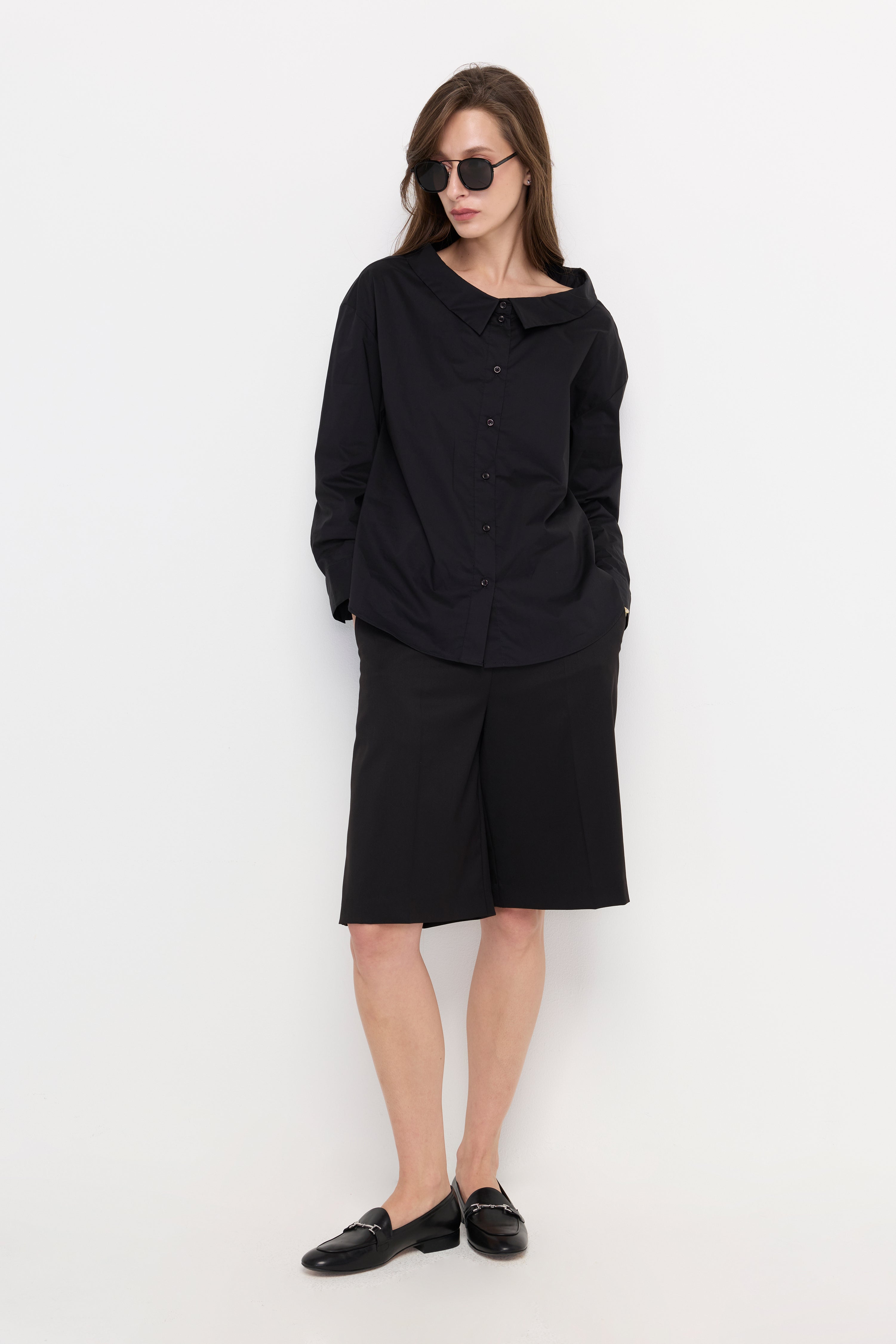 SOFT SCULPT OVERSIZED COLLAR SHIRT