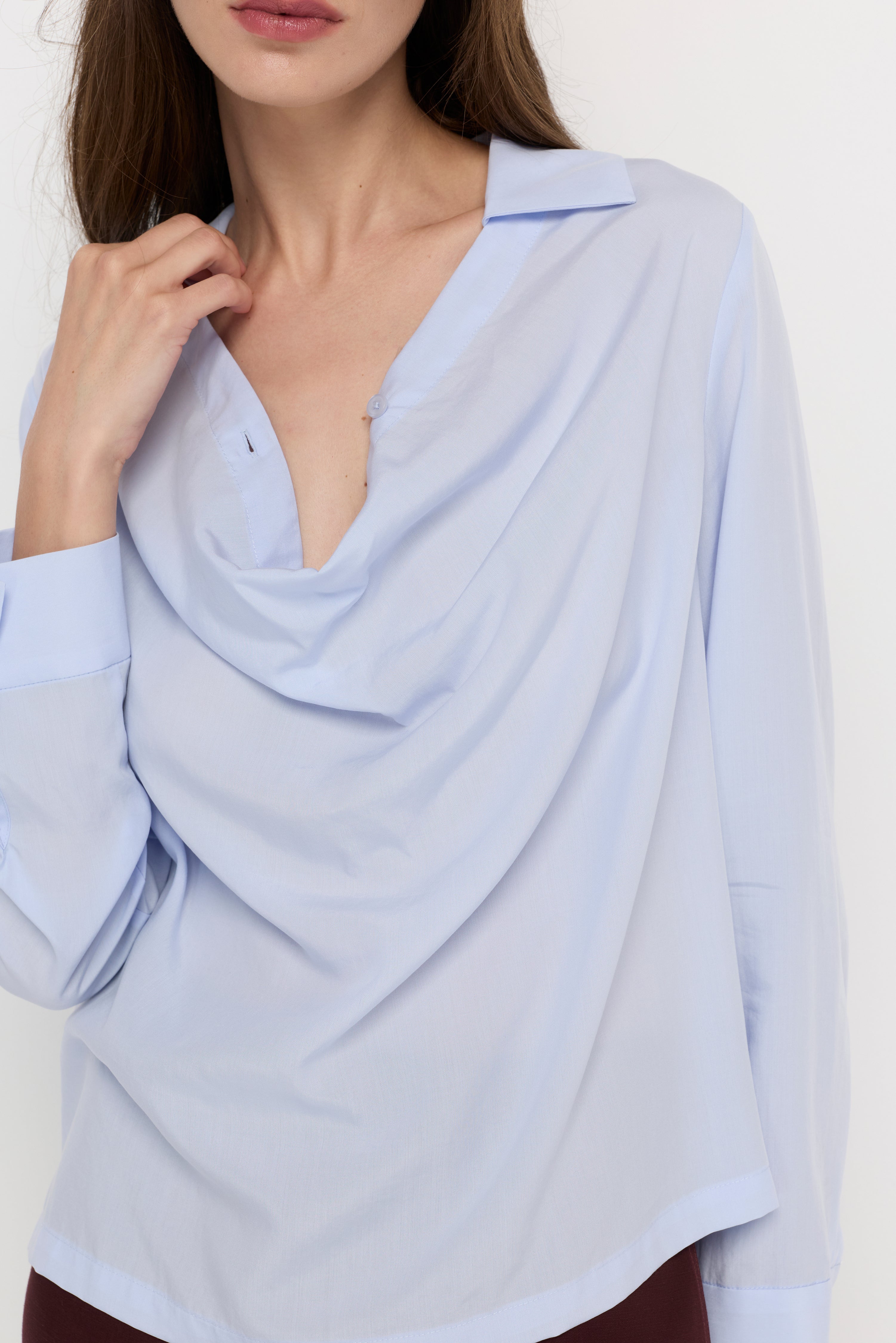CELESTE DRAPE SILK BLOUSE