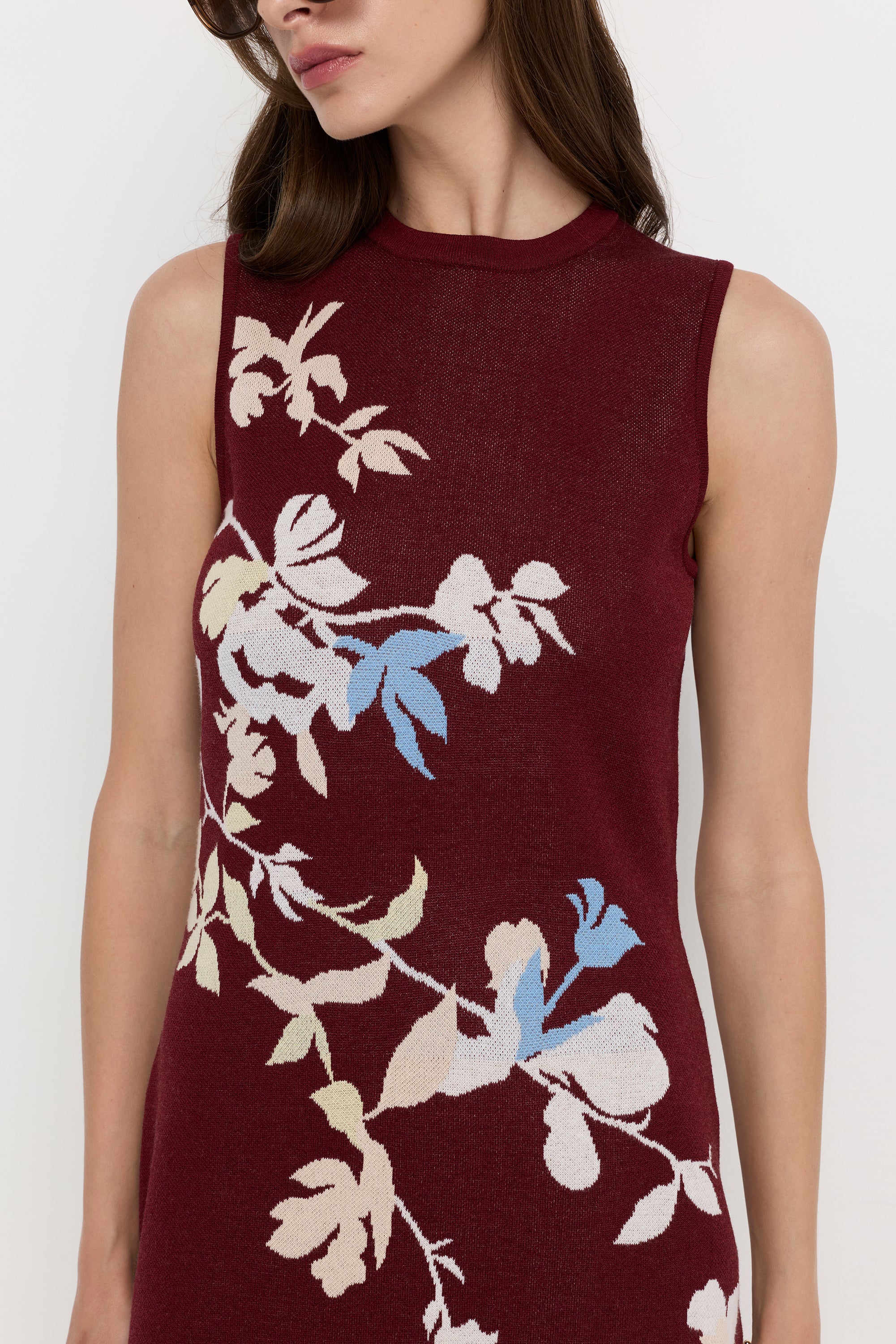 BORDEAUX JARDIN KNIT DRESS