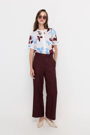 BORDEAUX SCULPT STRAIGHT-LEG TROUSERS
