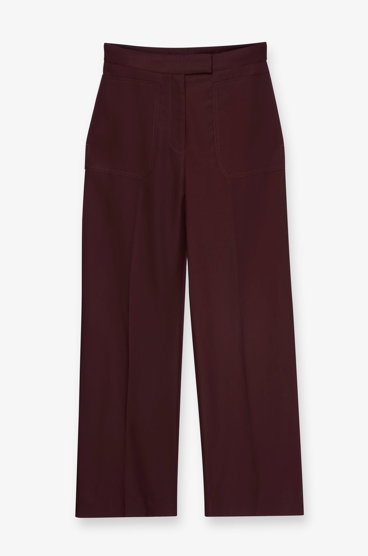 BORDEAUX SCULPT STRAIGHT-LEG TROUSERS