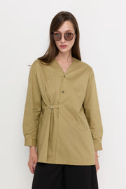 ASYMMETRIC WAIST-TUCK BLOUSE