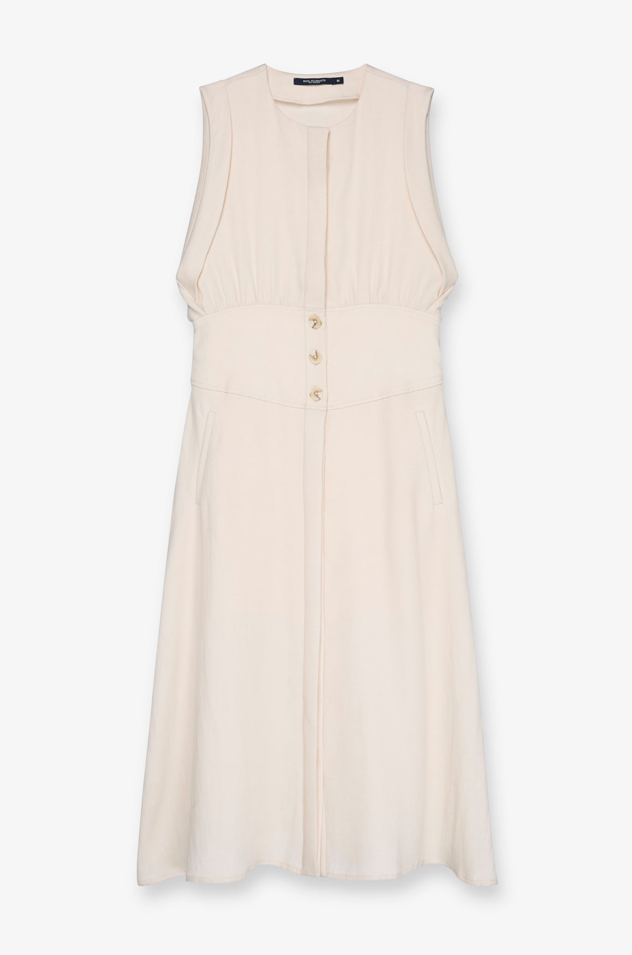 SERAPHINE BUTTON-FRONT MIDI DRESS