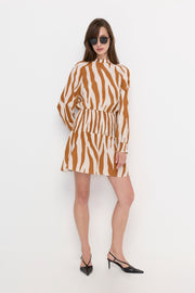 SAVANNA CHIC SMOCKED MINI DRESS