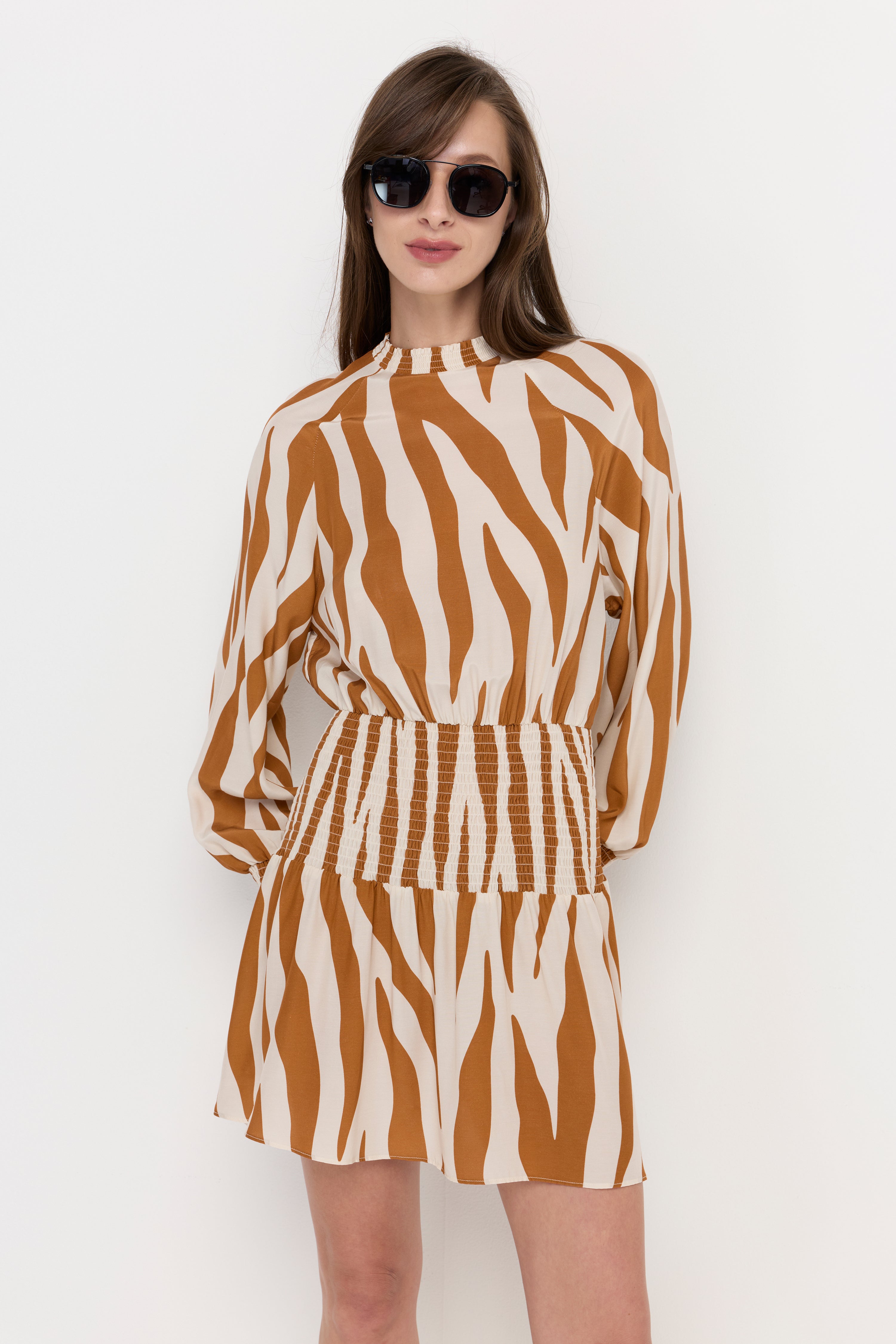SAVANNA CHIC SMOCKED MINI DRESS