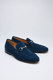 METAL BUCKLE SUEDE LOAFERS