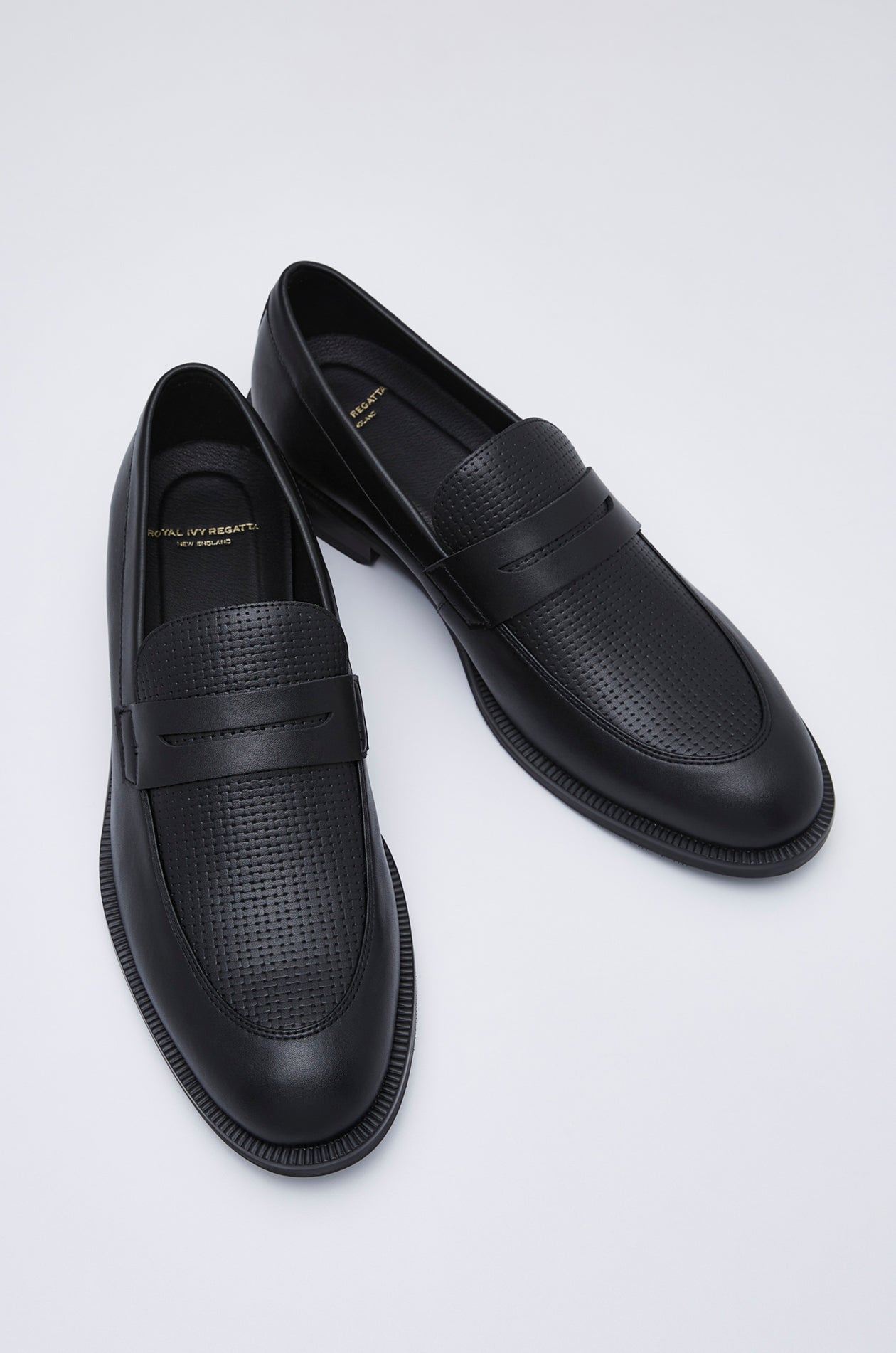 TEXTURED LEATHER PENNY LOAFERS