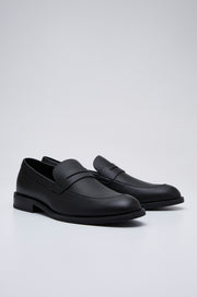 TEXTURED LEATHER PENNY LOAFERS