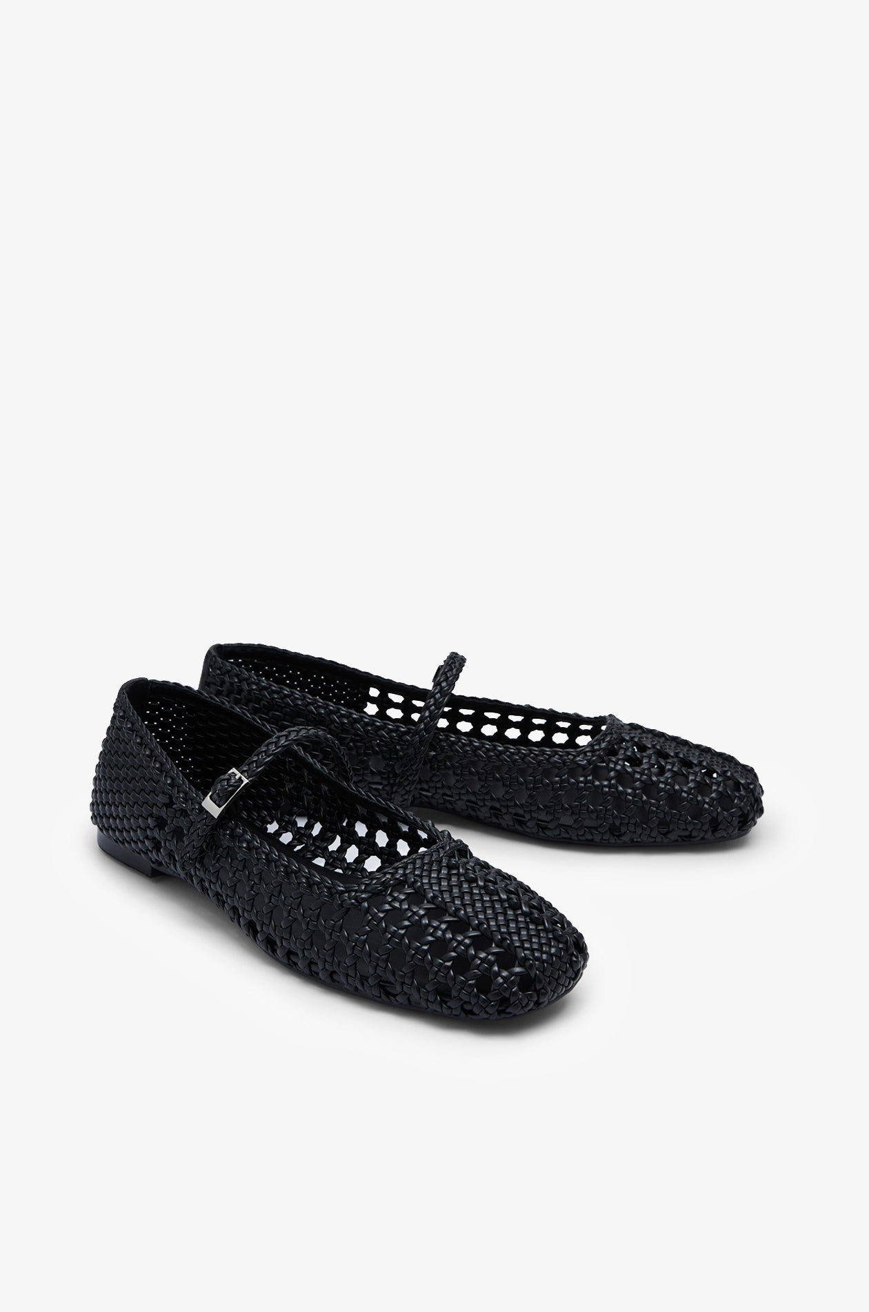 WOVEN MARY JANE FLATS
