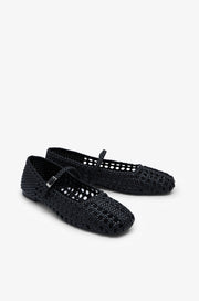 WOVEN MARY JANE FLATS