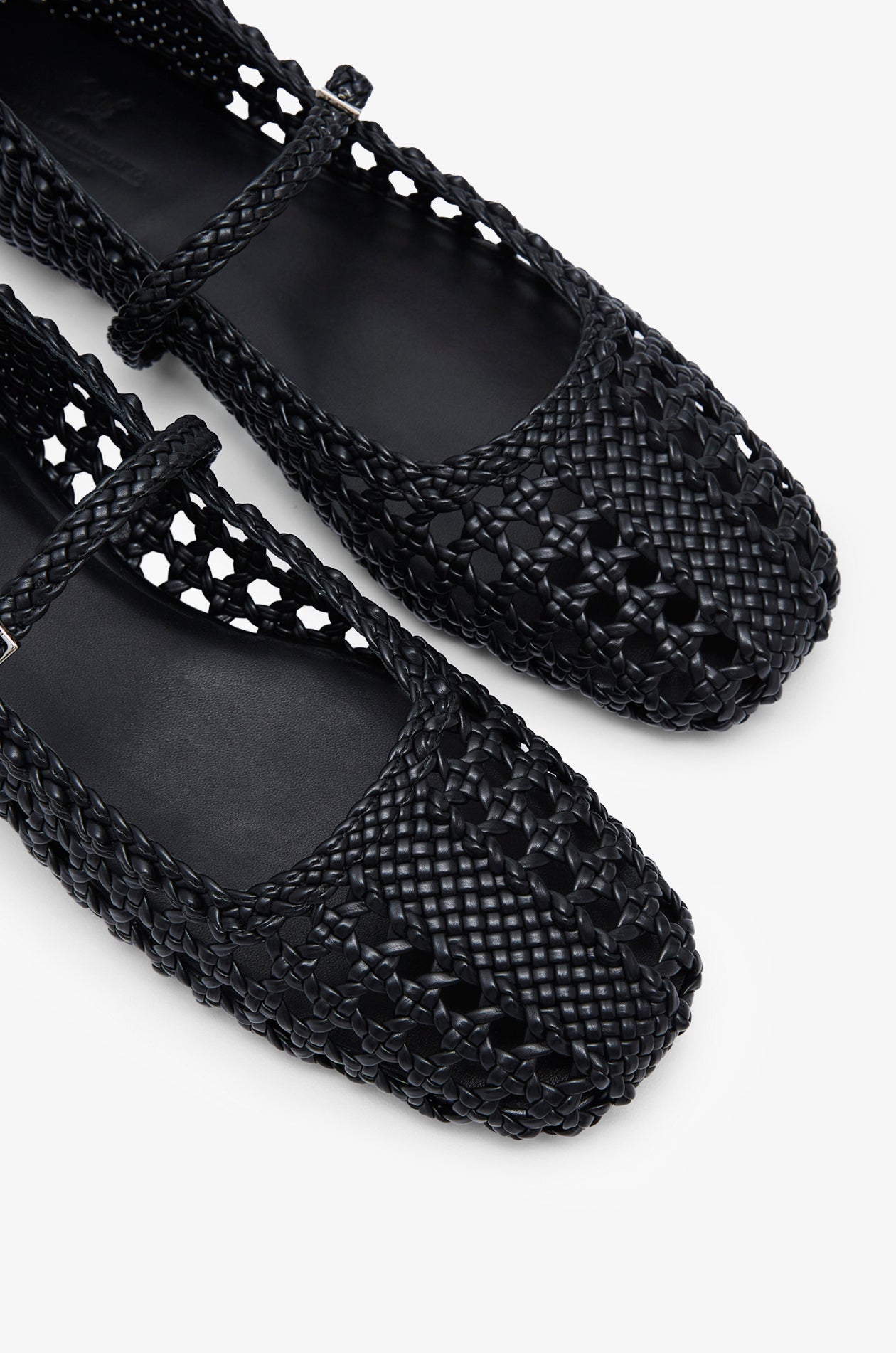 WOVEN MARY JANE FLATS