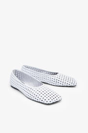 METALLIC-STRAP MARY JANE FLATS