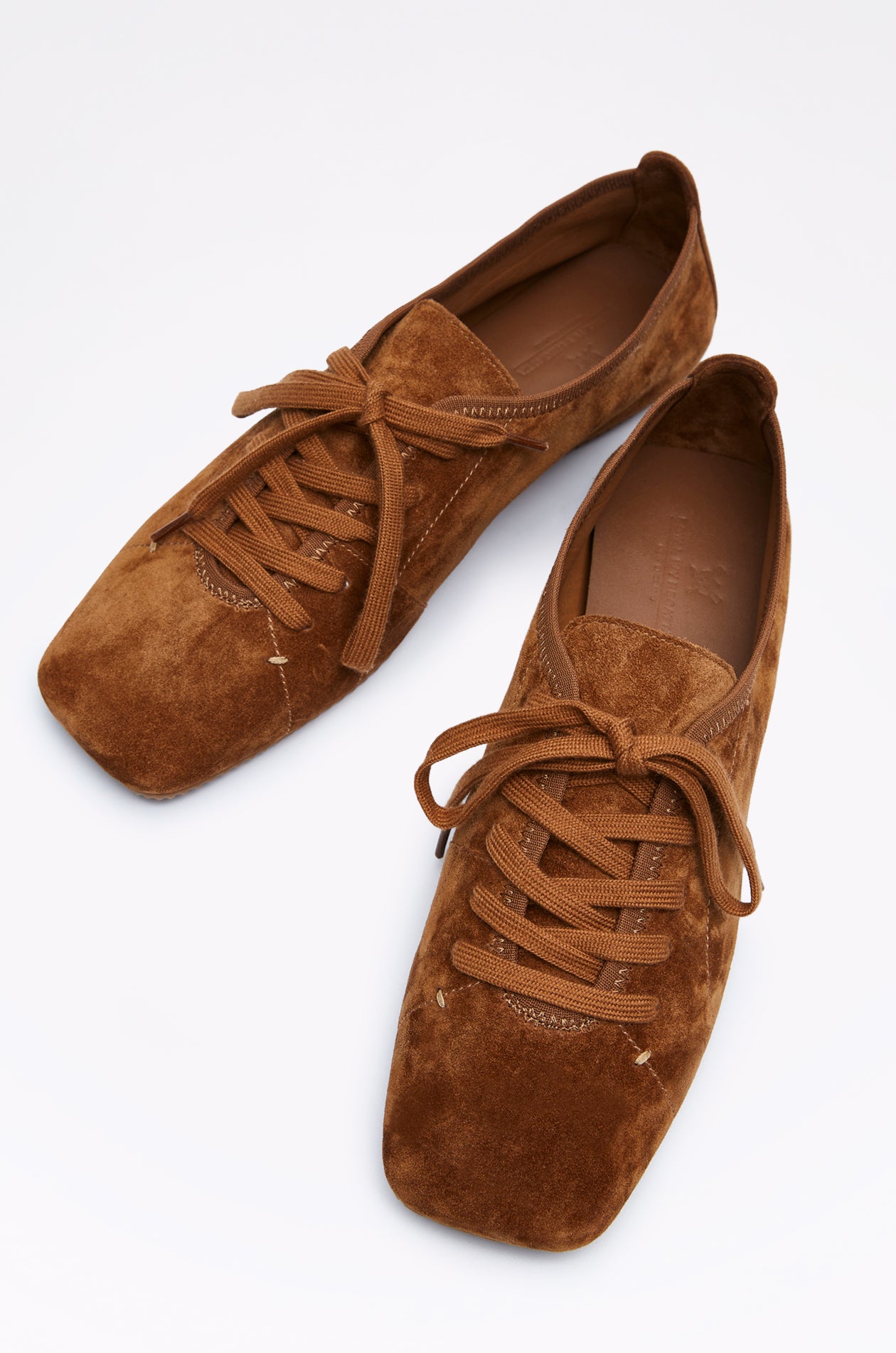 SUEDE LACE-UP BALLET SNEAKERS