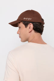 CAP BROWN COTTON TWILL