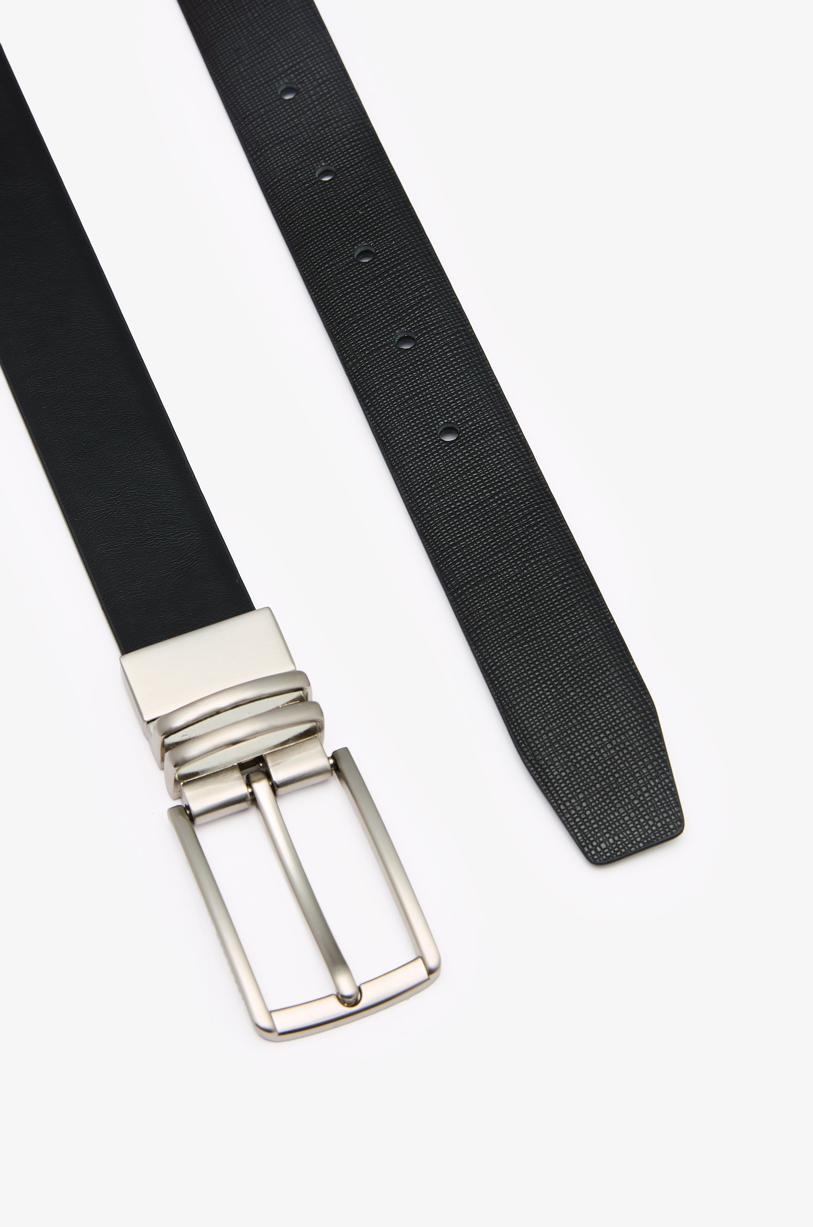 REVERSIBLE NAPPA & SAFFIANO LEATHER BELT