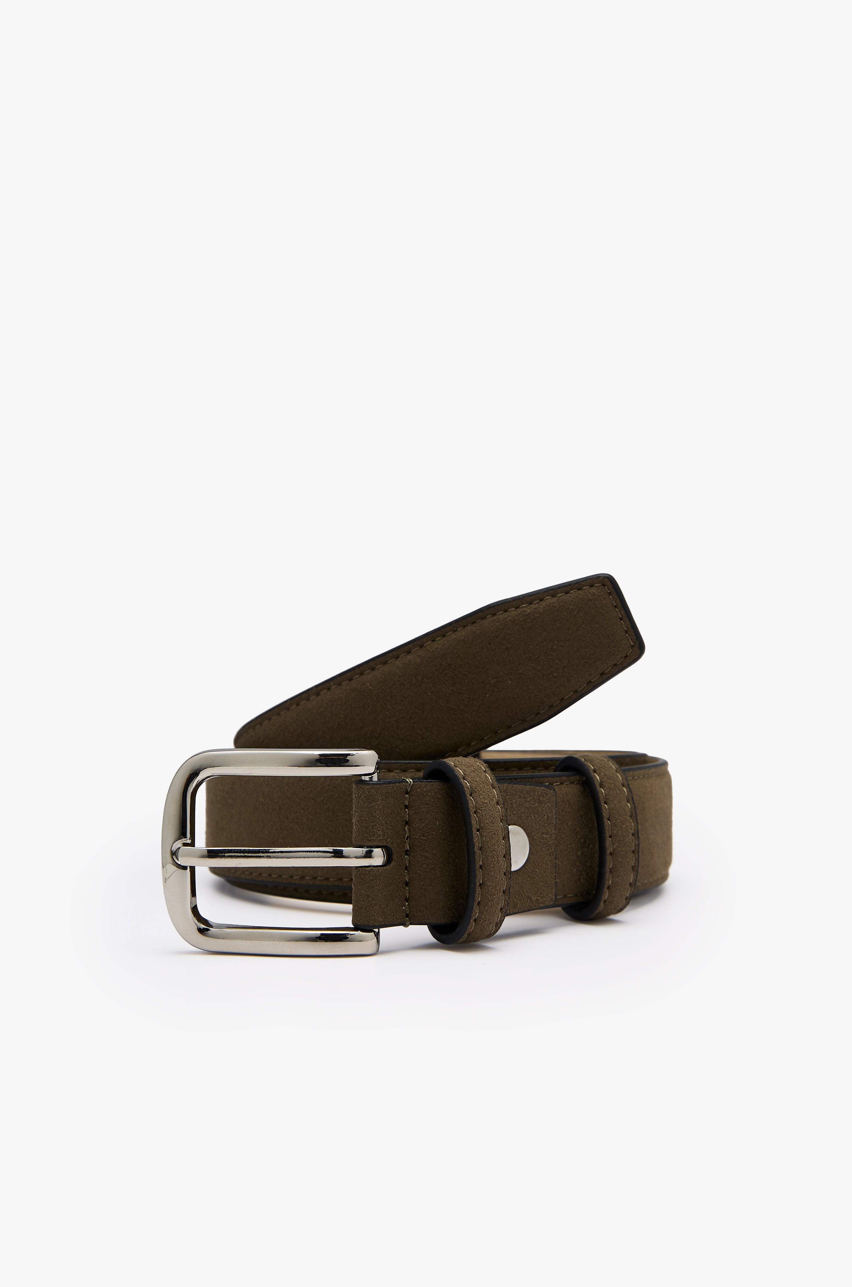 DEBOSSED LOGO SUEDE BELT