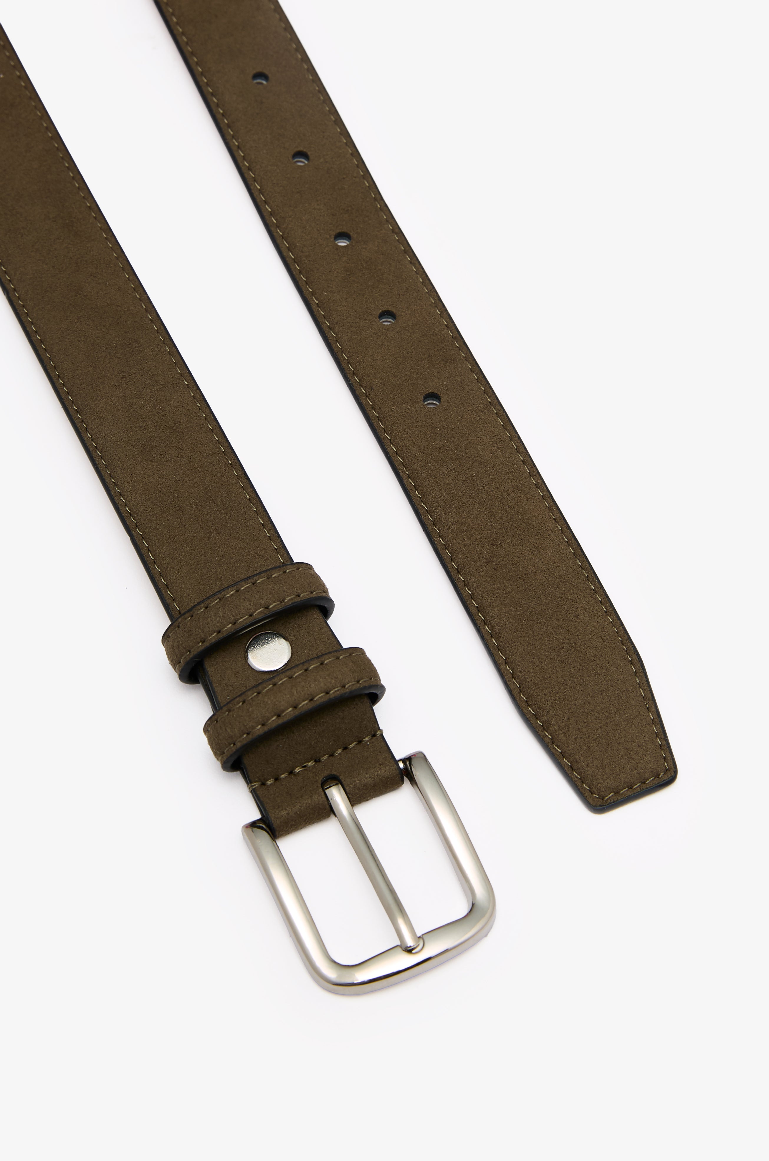 DEBOSSED LOGO SUEDE BELT