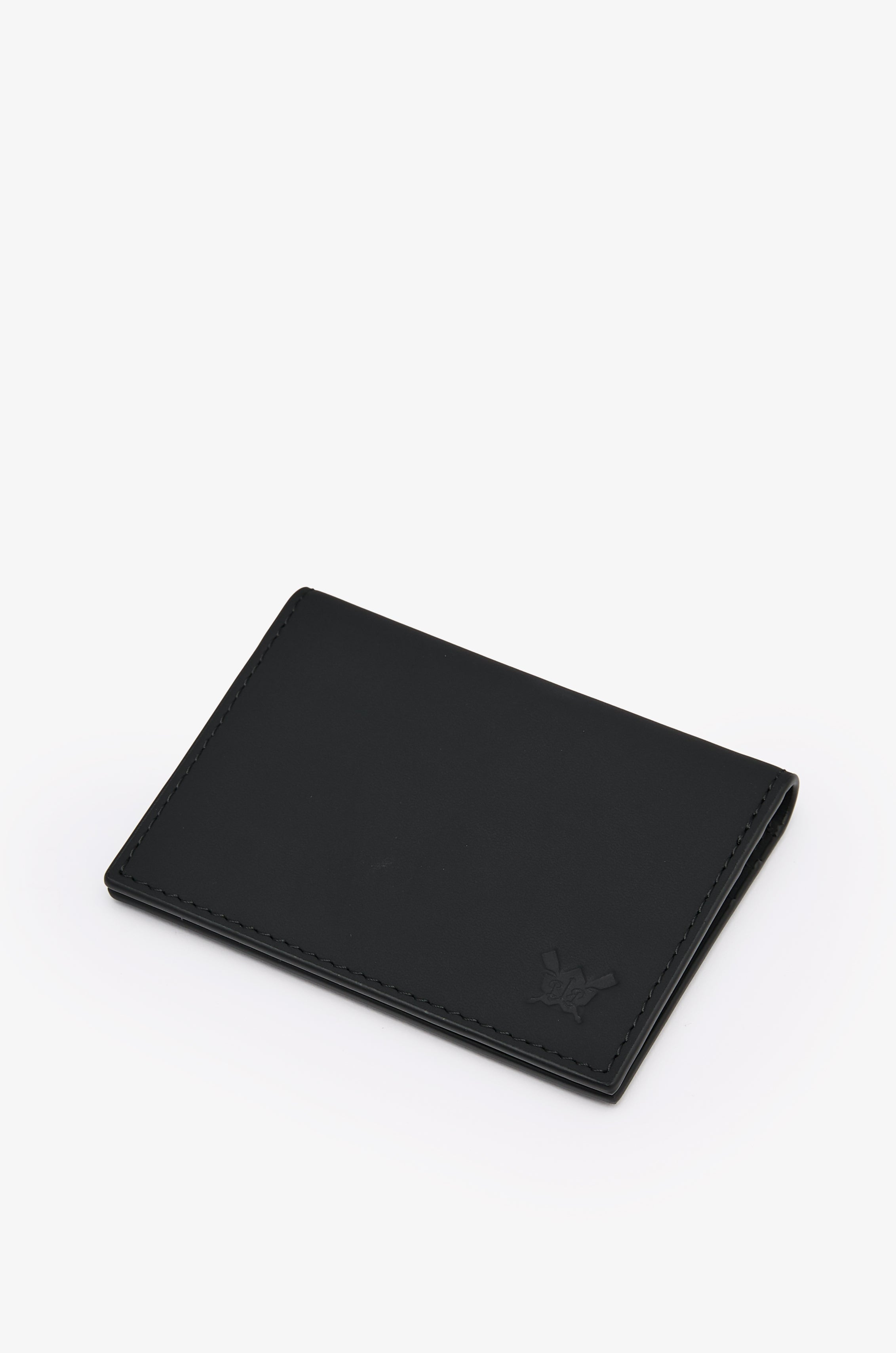 LOGO-EMBOSSED NUBUCK LEATHER CARDHOLDER WALLET