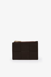 WOVEN LEATHER CARD HOLDER
