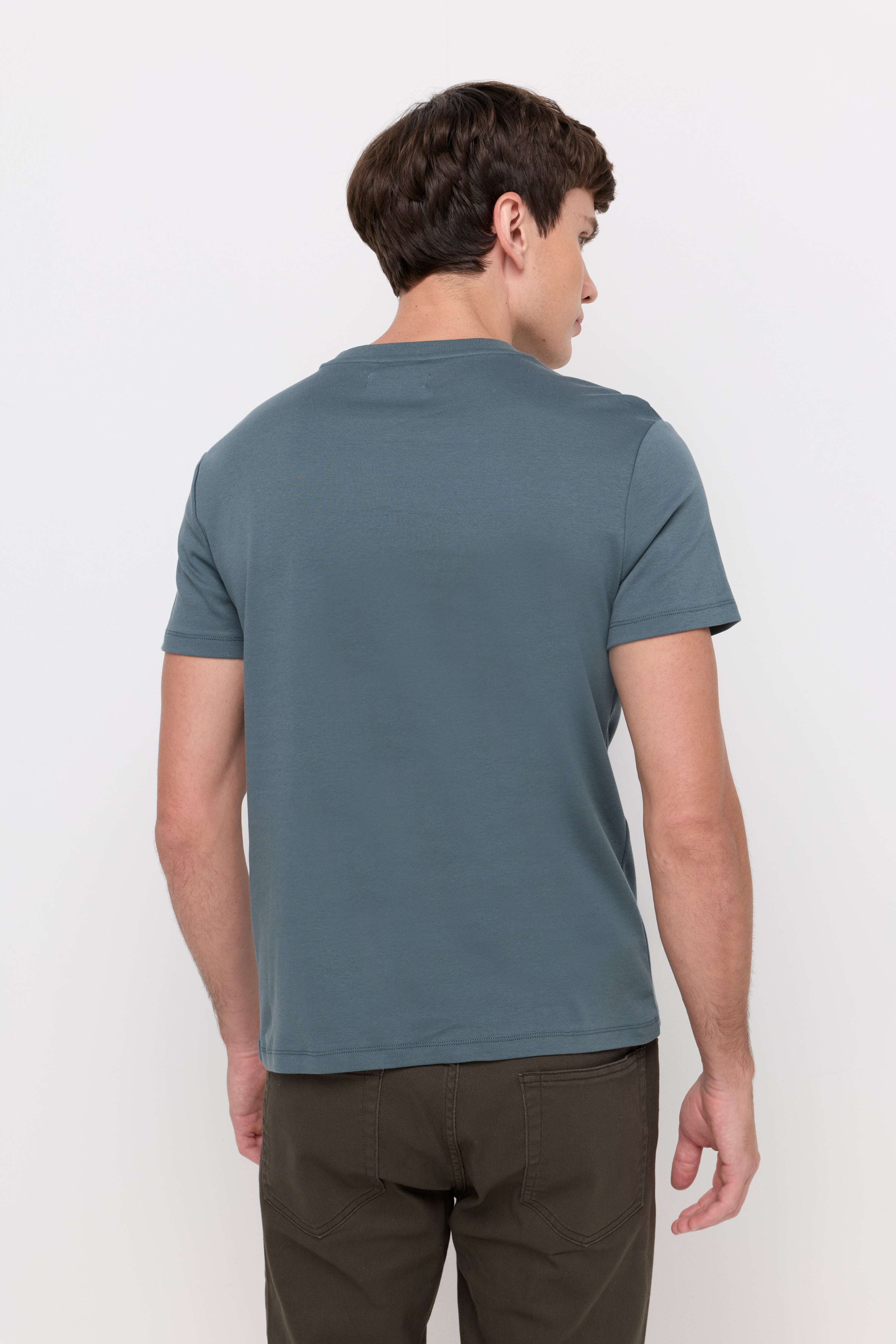 V NECK T-SHIRT COTTON JERSEY