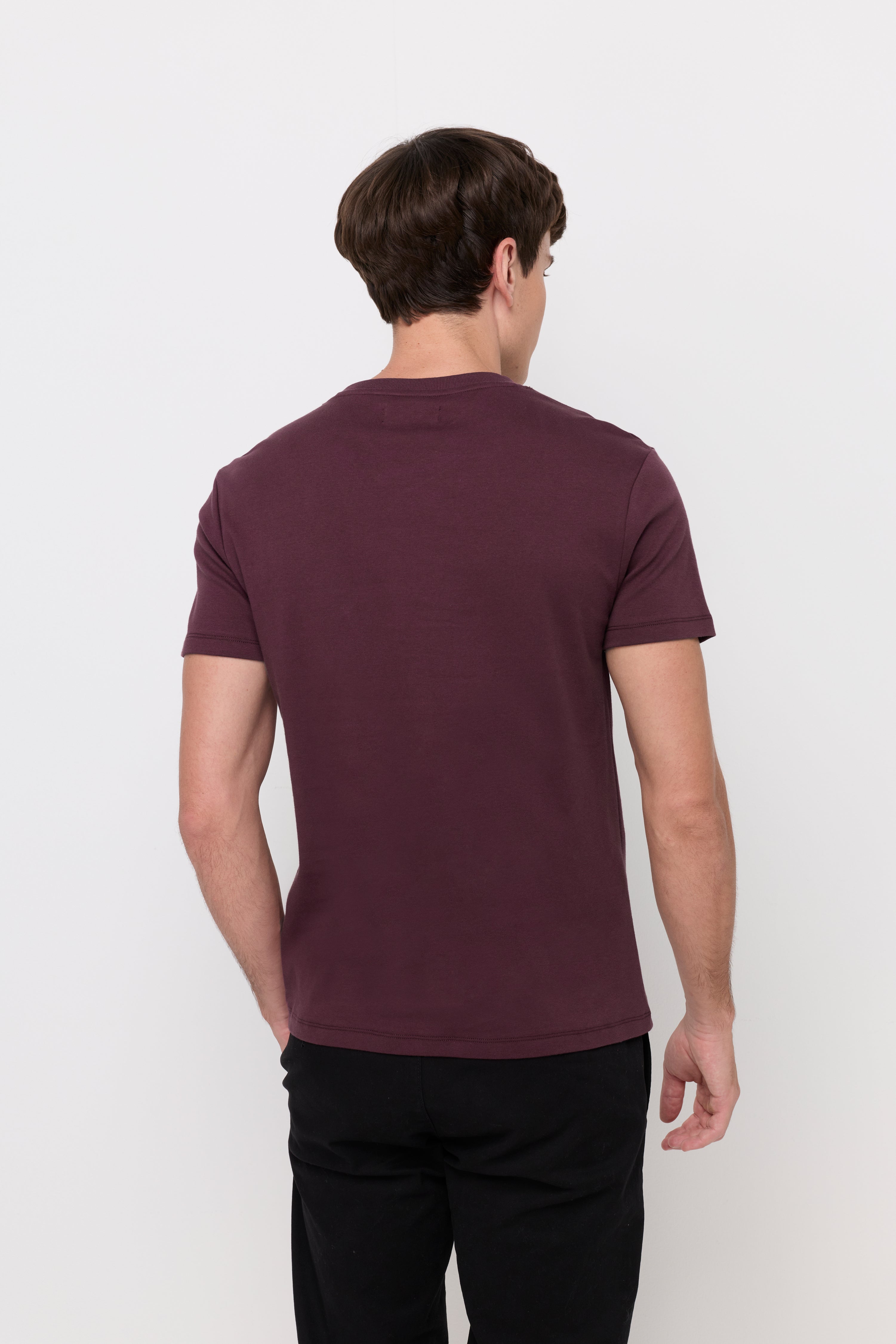 V NECK T-SHIRT COTTON JERSEY