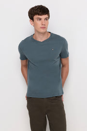 V NECK T-SHIRT COTTON JERSEY