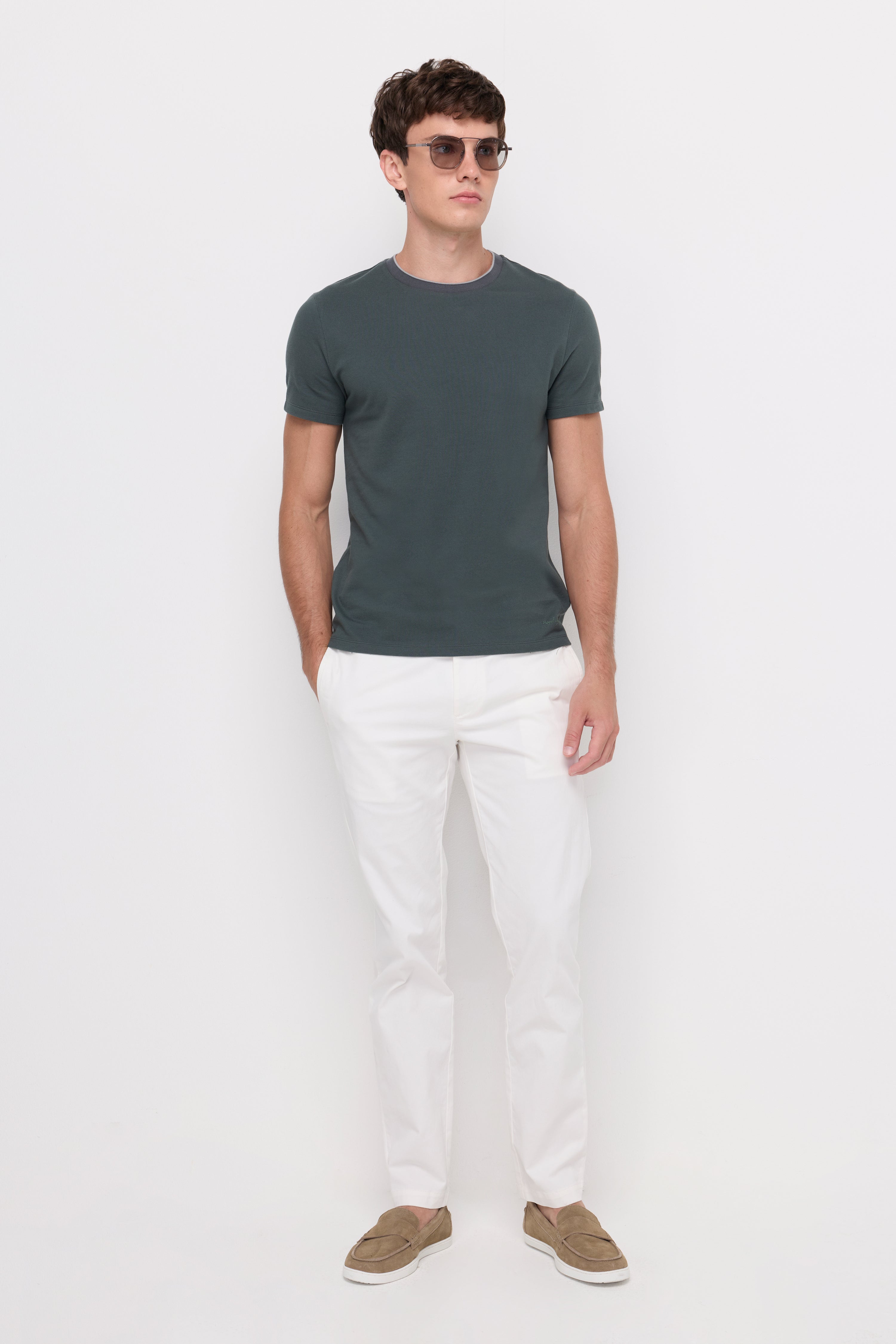PIQUE SHORT SLEEVE ROUND NECK T-SHIRT