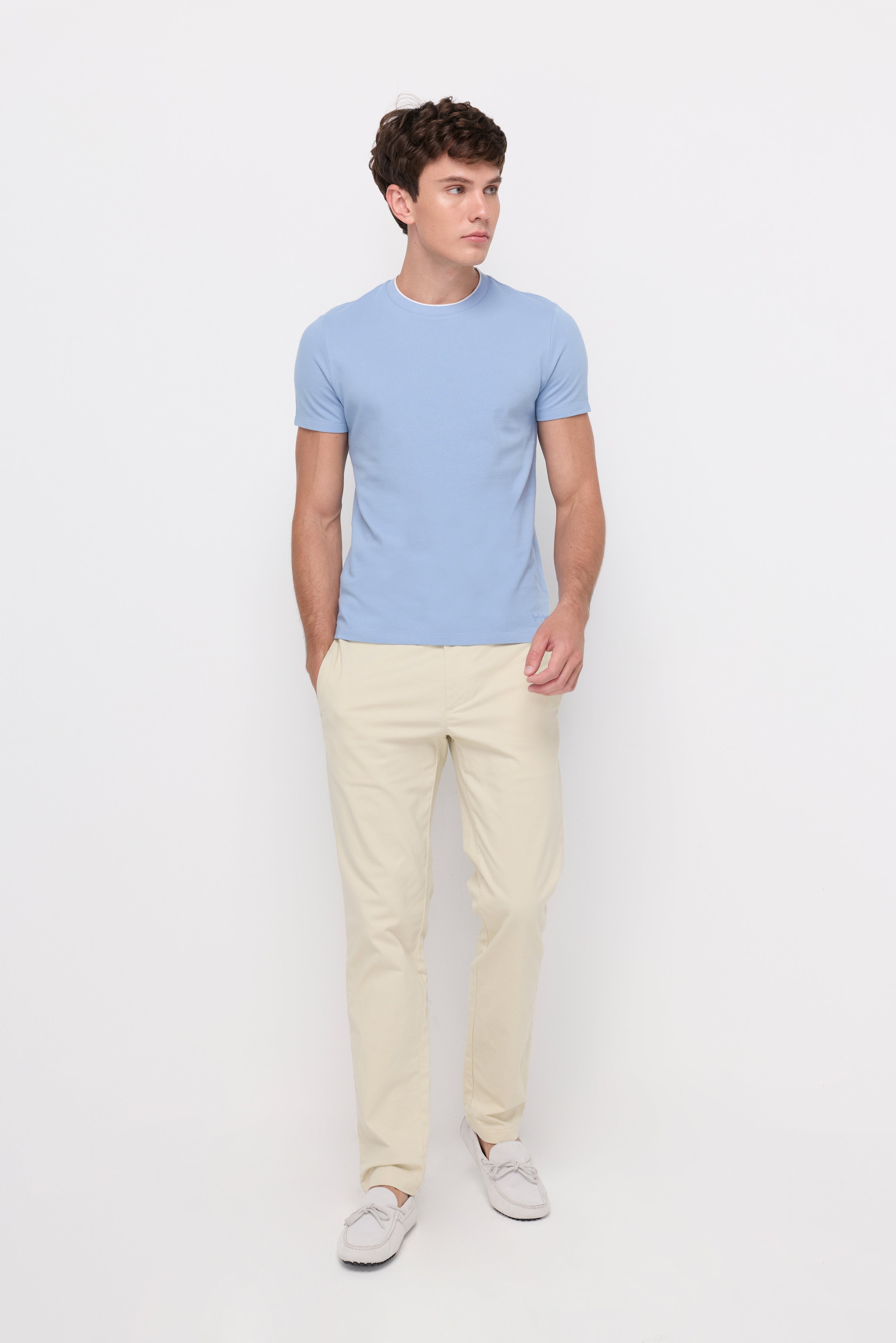 PIQUE SHORT SLEEVE ROUND NECK T-SHIRT