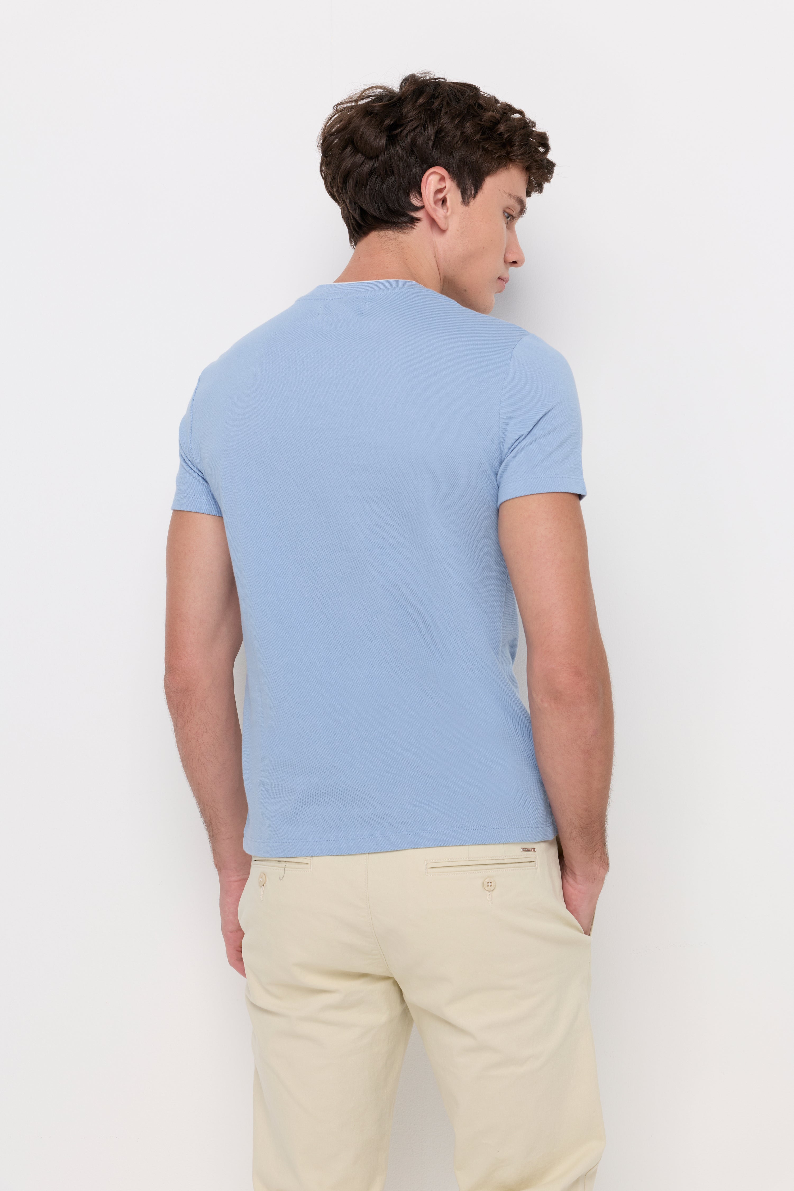 PIQUE SHORT SLEEVE ROUND NECK T-SHIRT