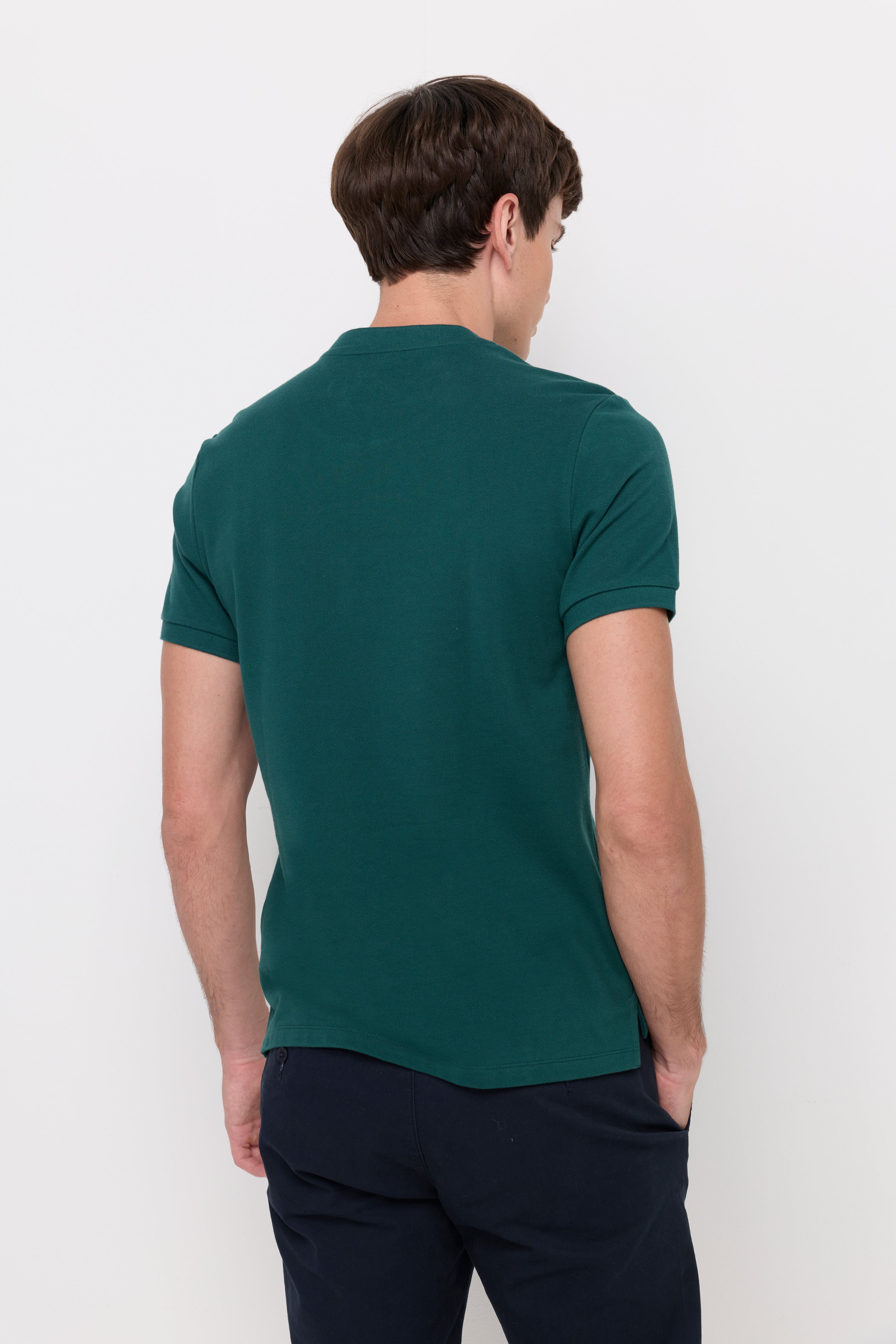 TEXTURED HENLEY KNIT T-SHIRT