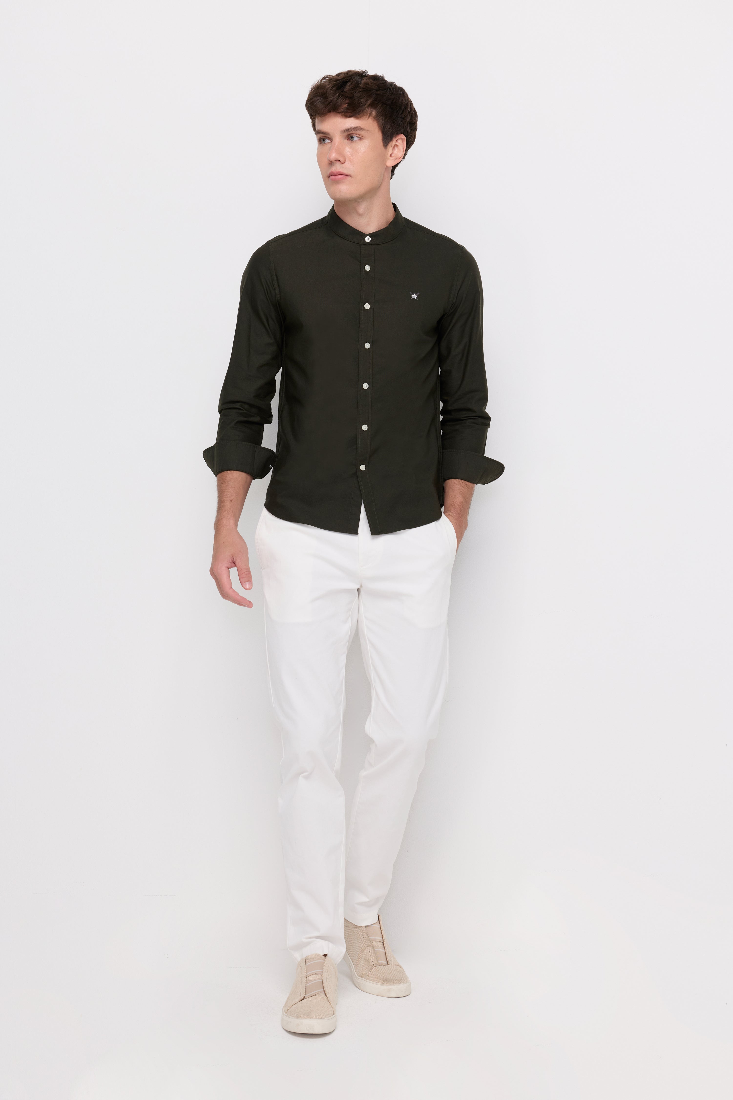 LONG SLEEVE SHIRT CHINESE COLLAR