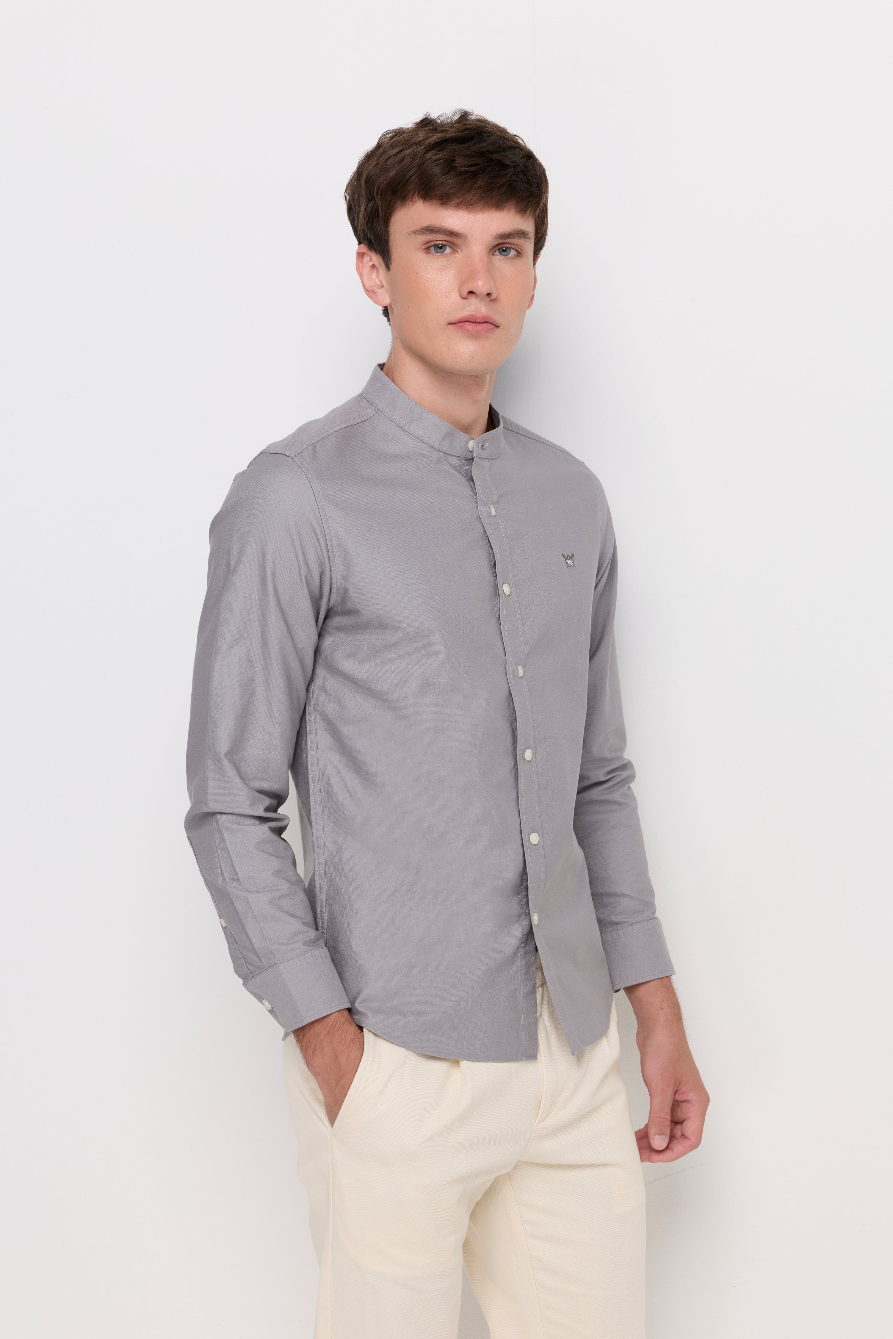 LONG SLEEVE SHIRT CHINESE COLLAR