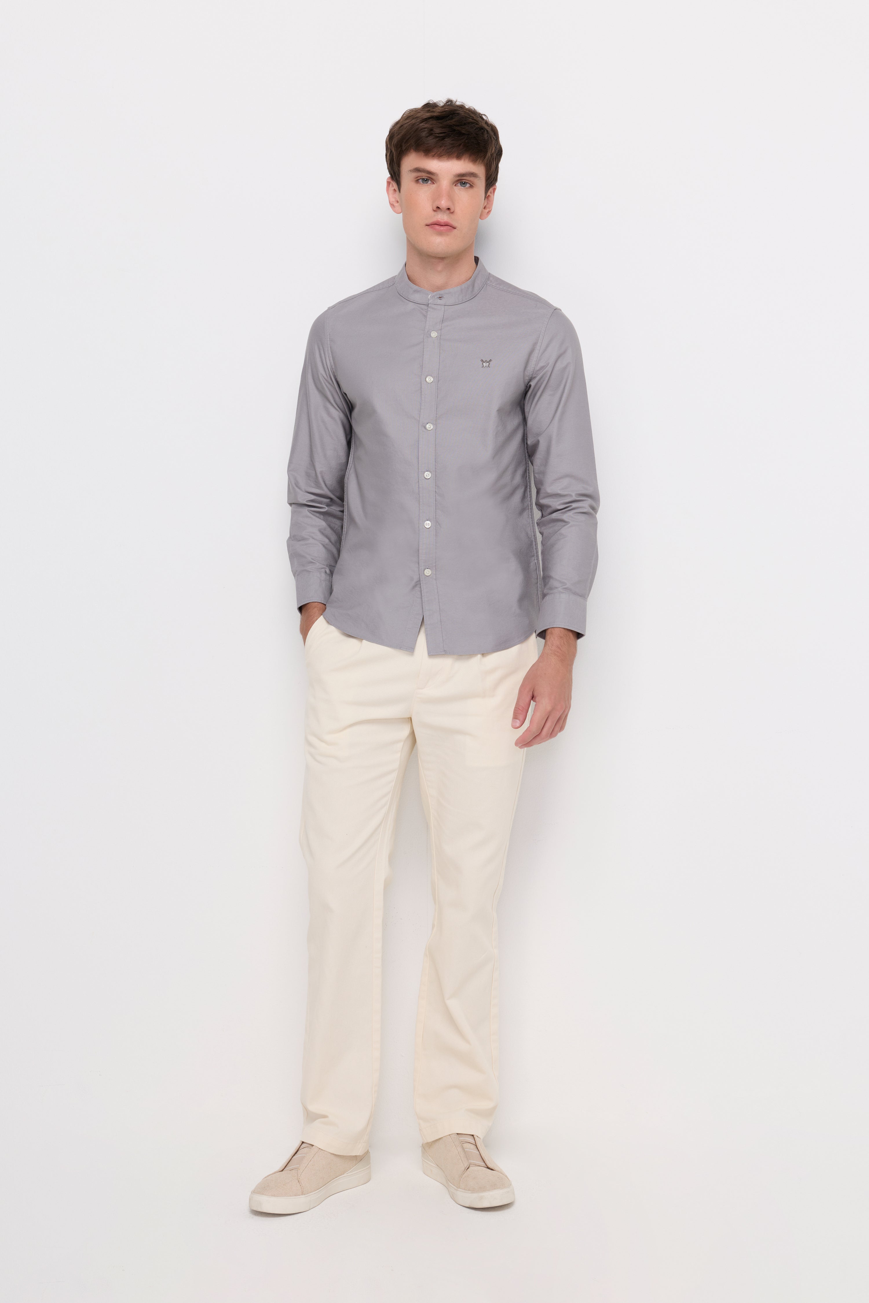 LONG SLEEVE SHIRT CHINESE COLLAR