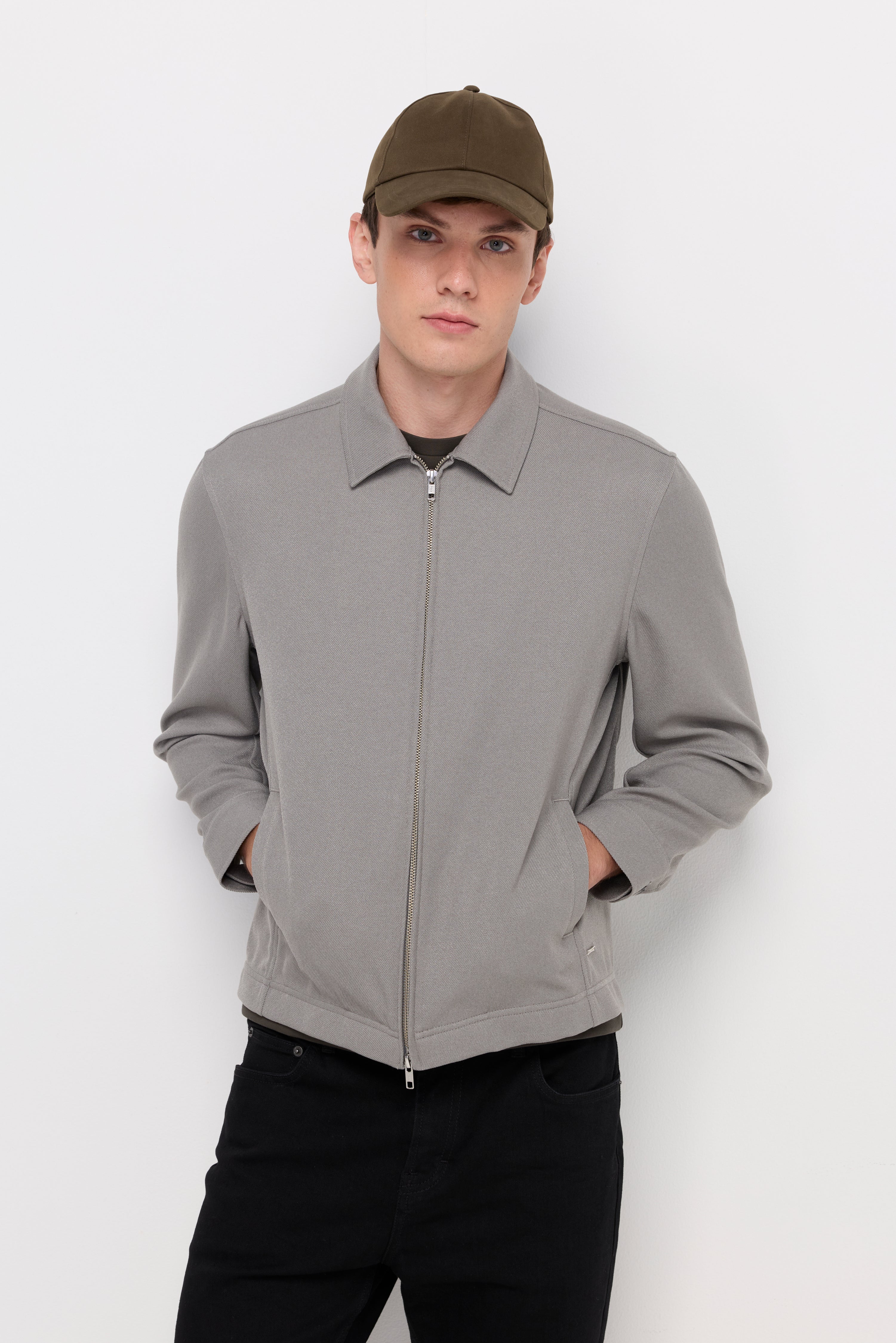 ESSENTIAL ZIP-FRONT OVERSHIRT JACKET