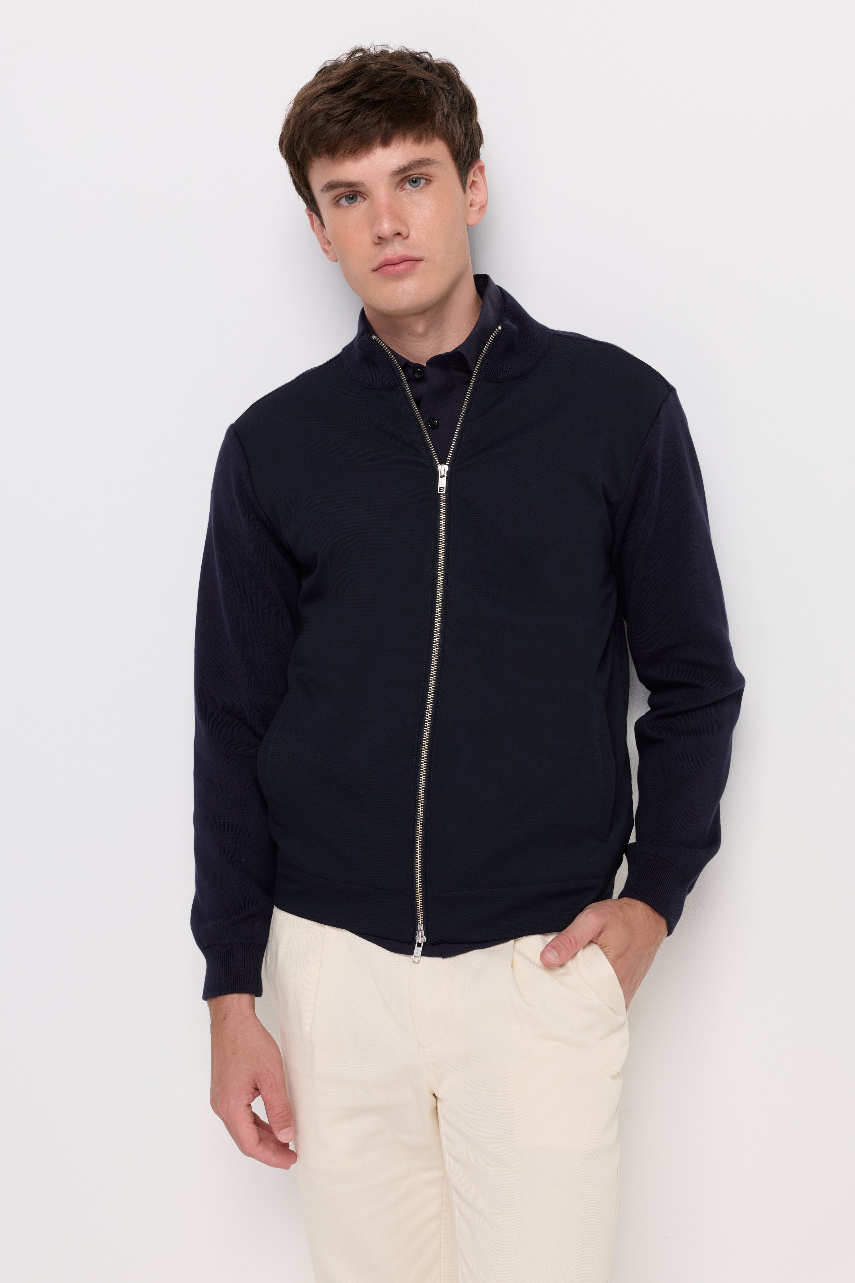 ESSENTIAL ZIP-FRONT BOMBER JACKET