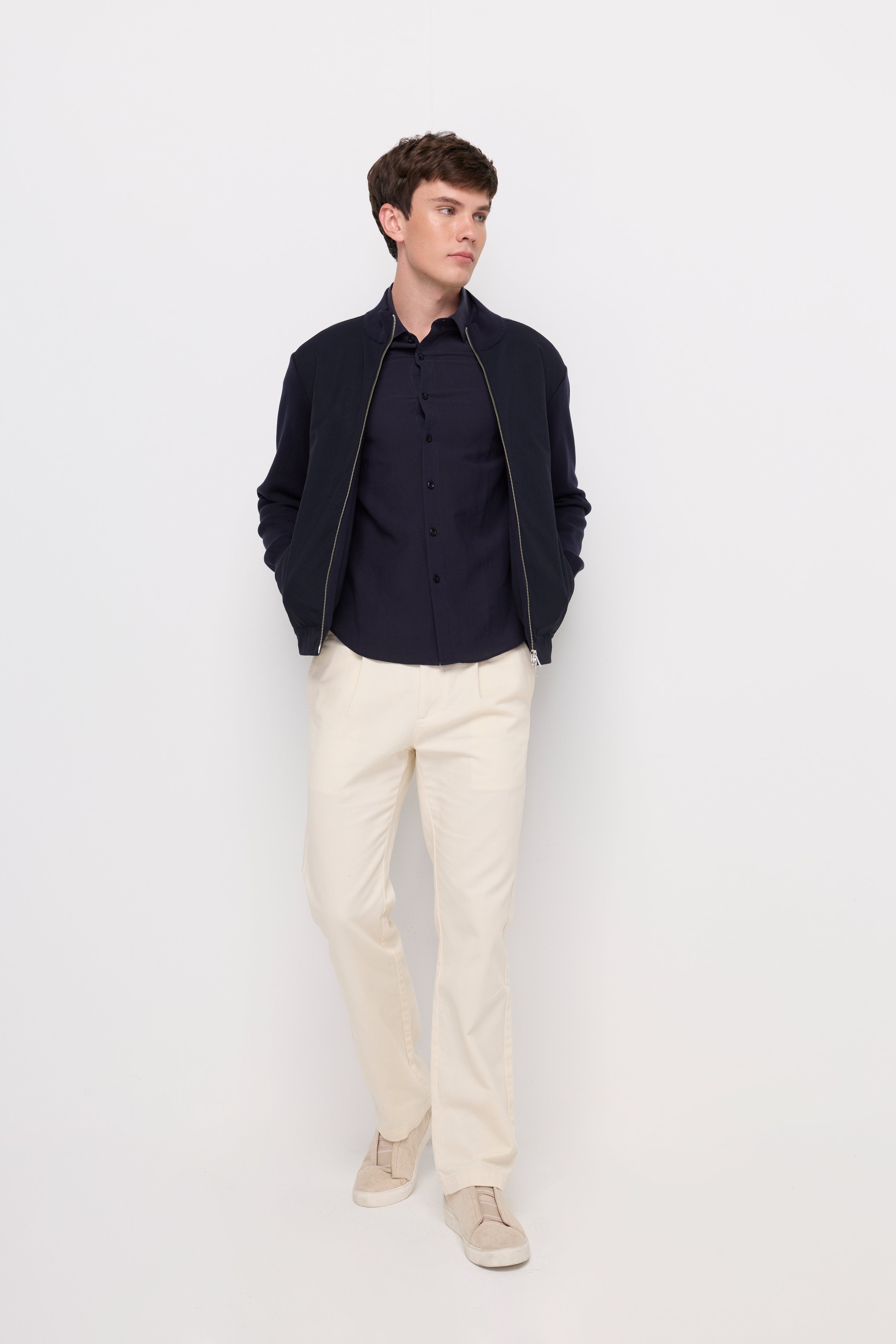 ESSENTIAL ZIP-FRONT BOMBER JACKET
