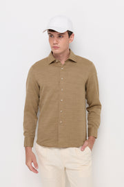 TEXTURED TWILL BUTTON-UP SHIRT