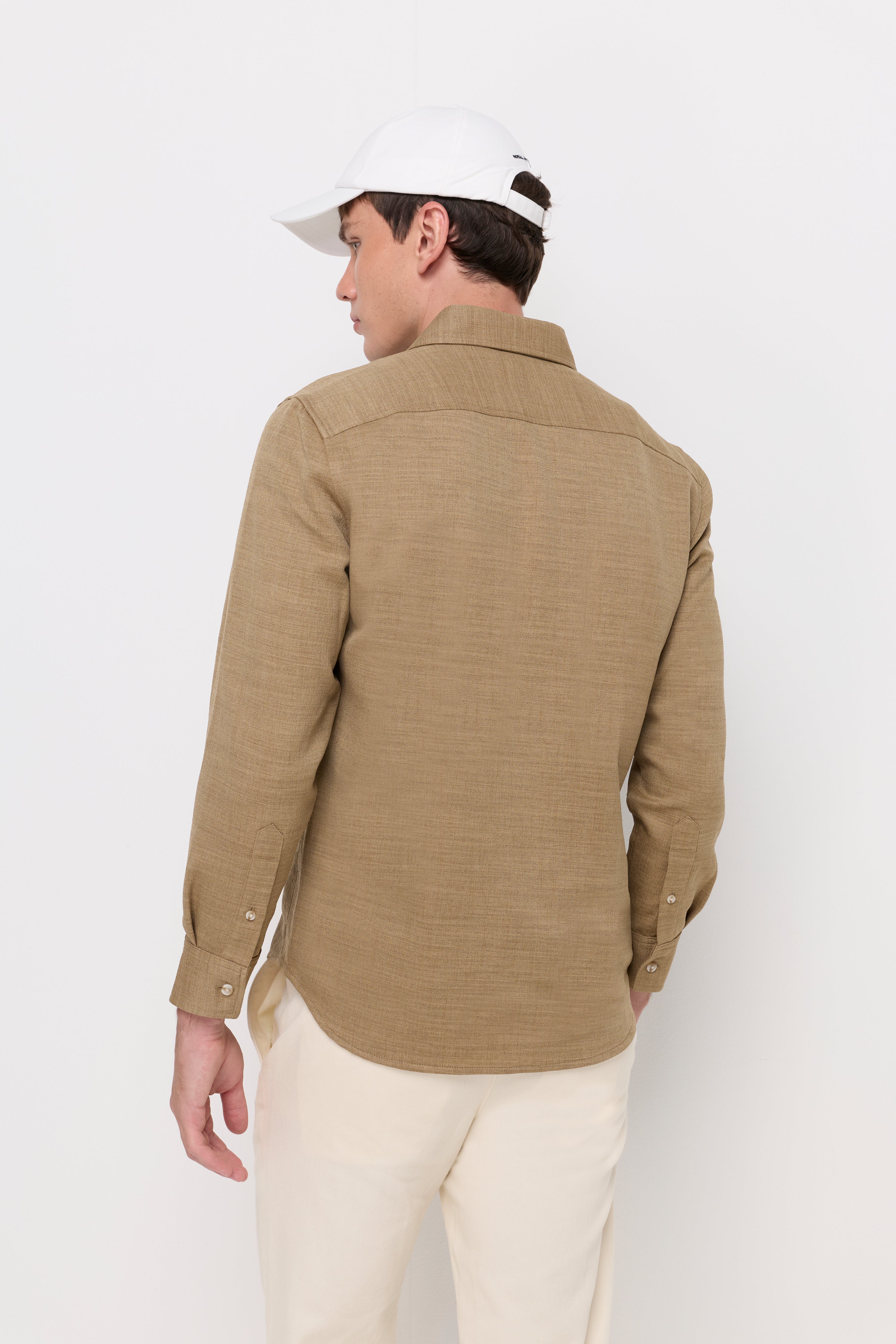 TEXTURED TWILL BUTTON-UP SHIRT
