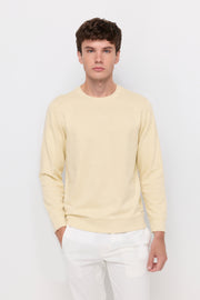 RIBBED HEM CREW NECK PULLOVER