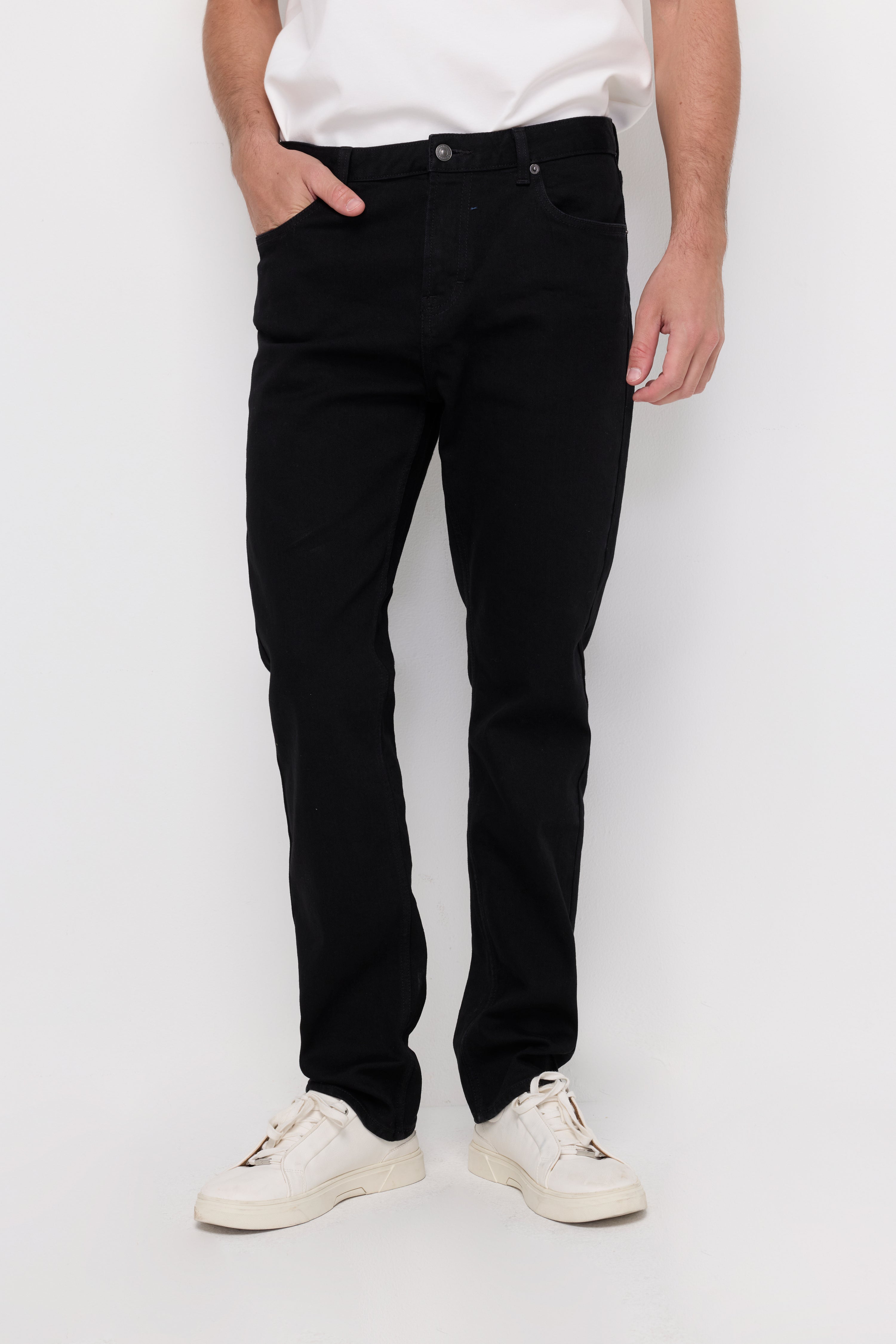 BLACK DENIM WASHED STRECH JEANS