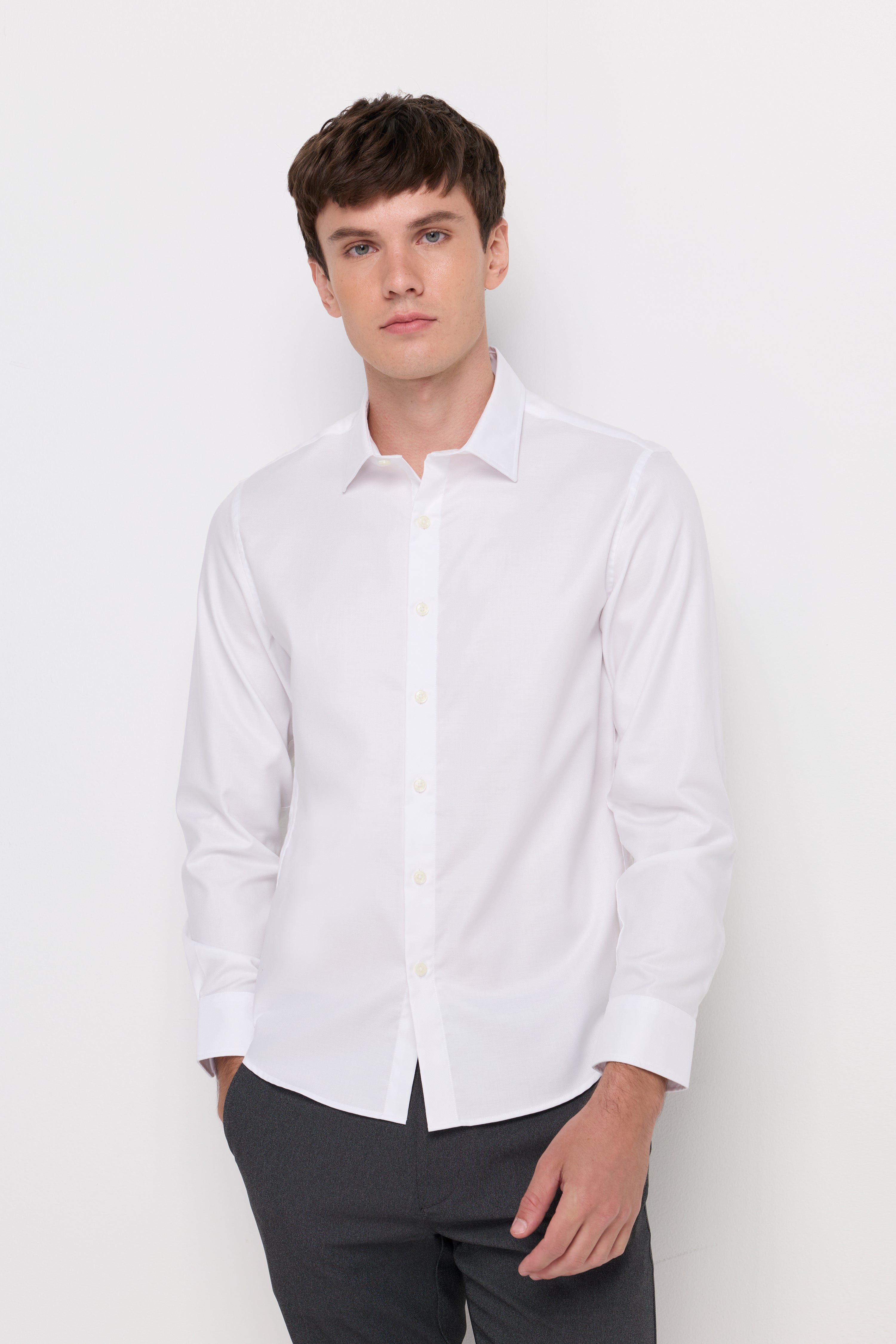 REFINED TEXTURED COTTON SHIRT