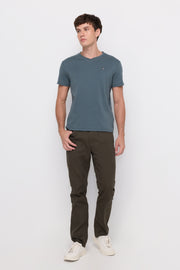 CLASSIC SLIM-FIT TWILL TROUSERS
