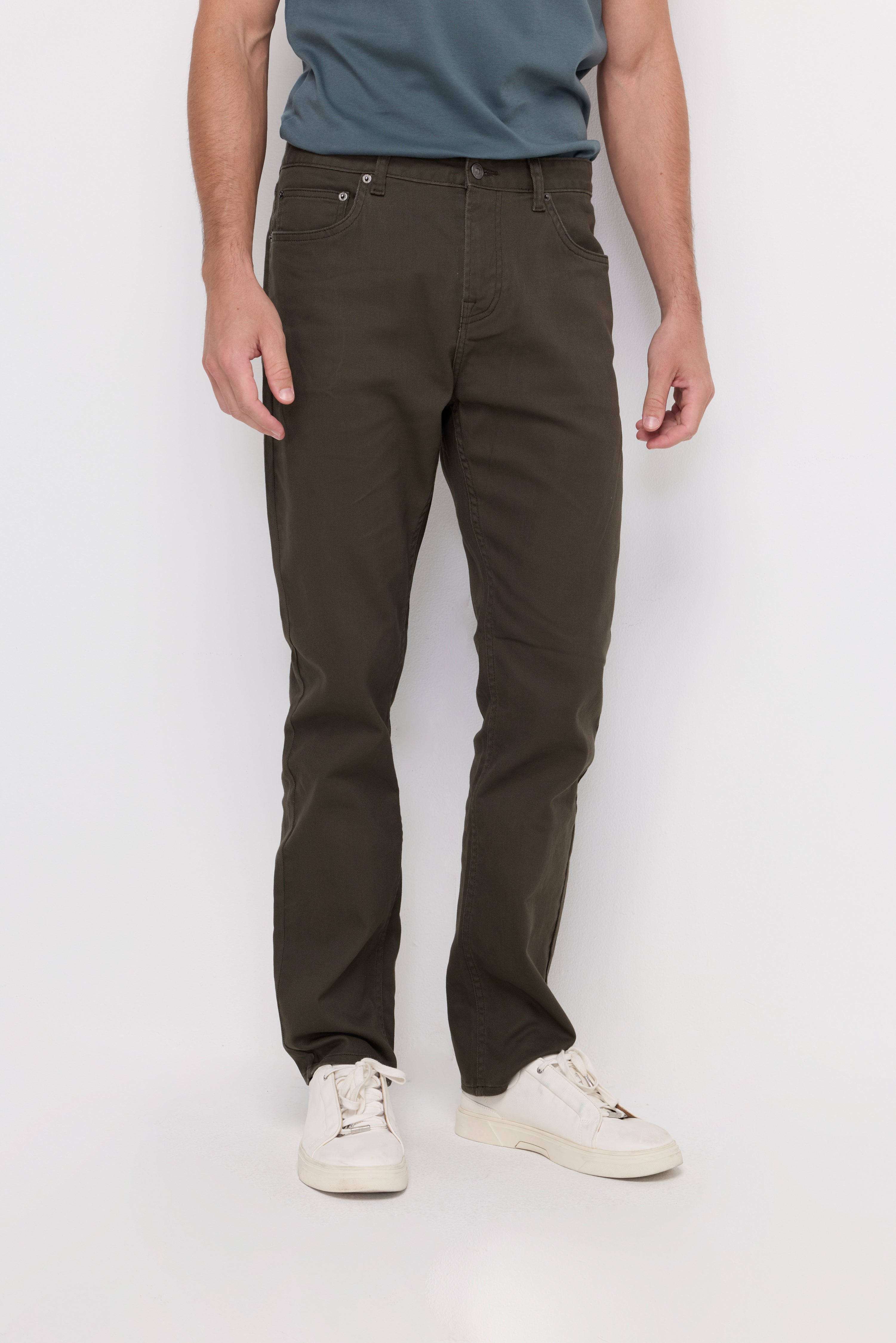 CLASSIC SLIM-FIT TWILL TROUSERS