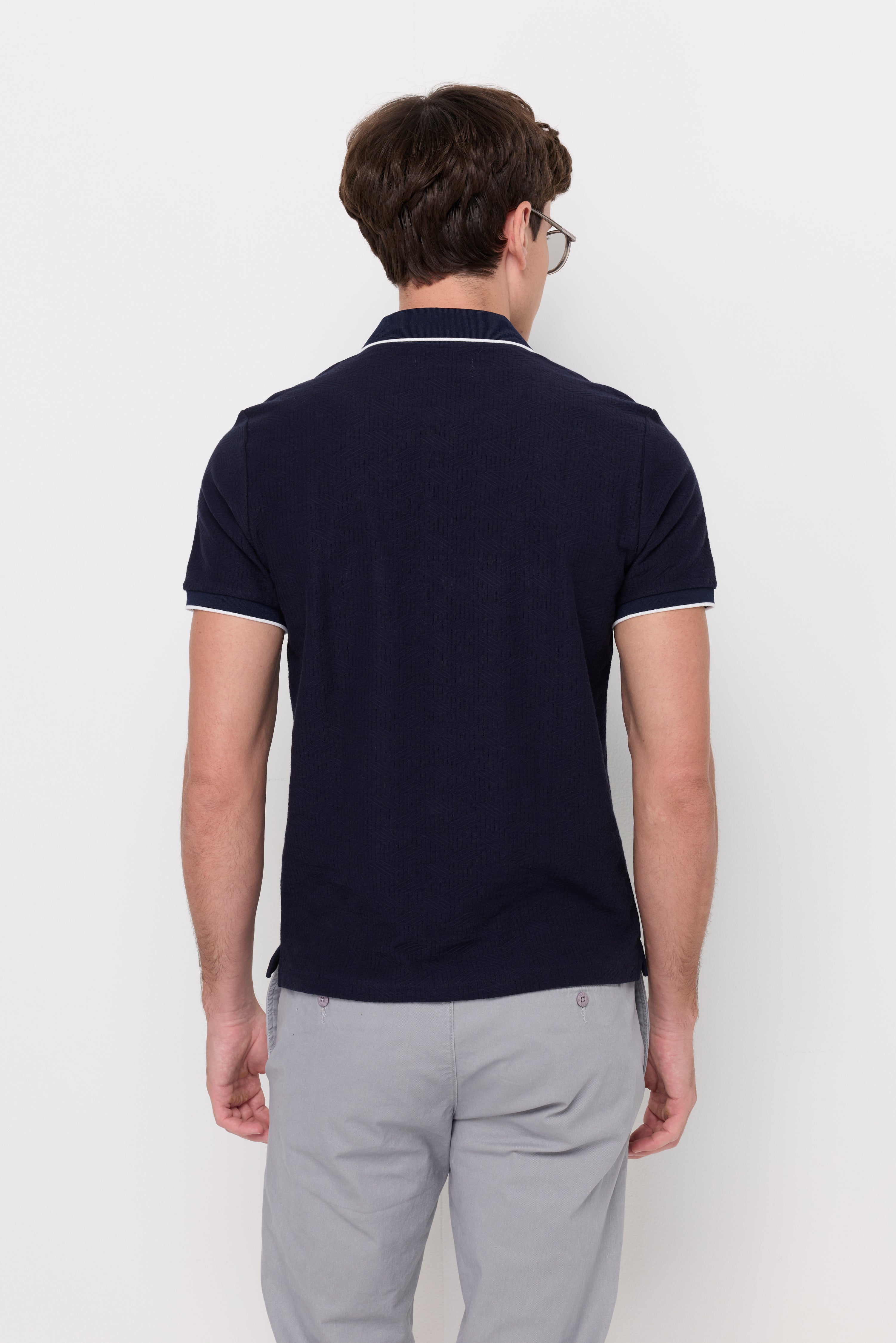 CONTRAST TRIM ZIP POLO
