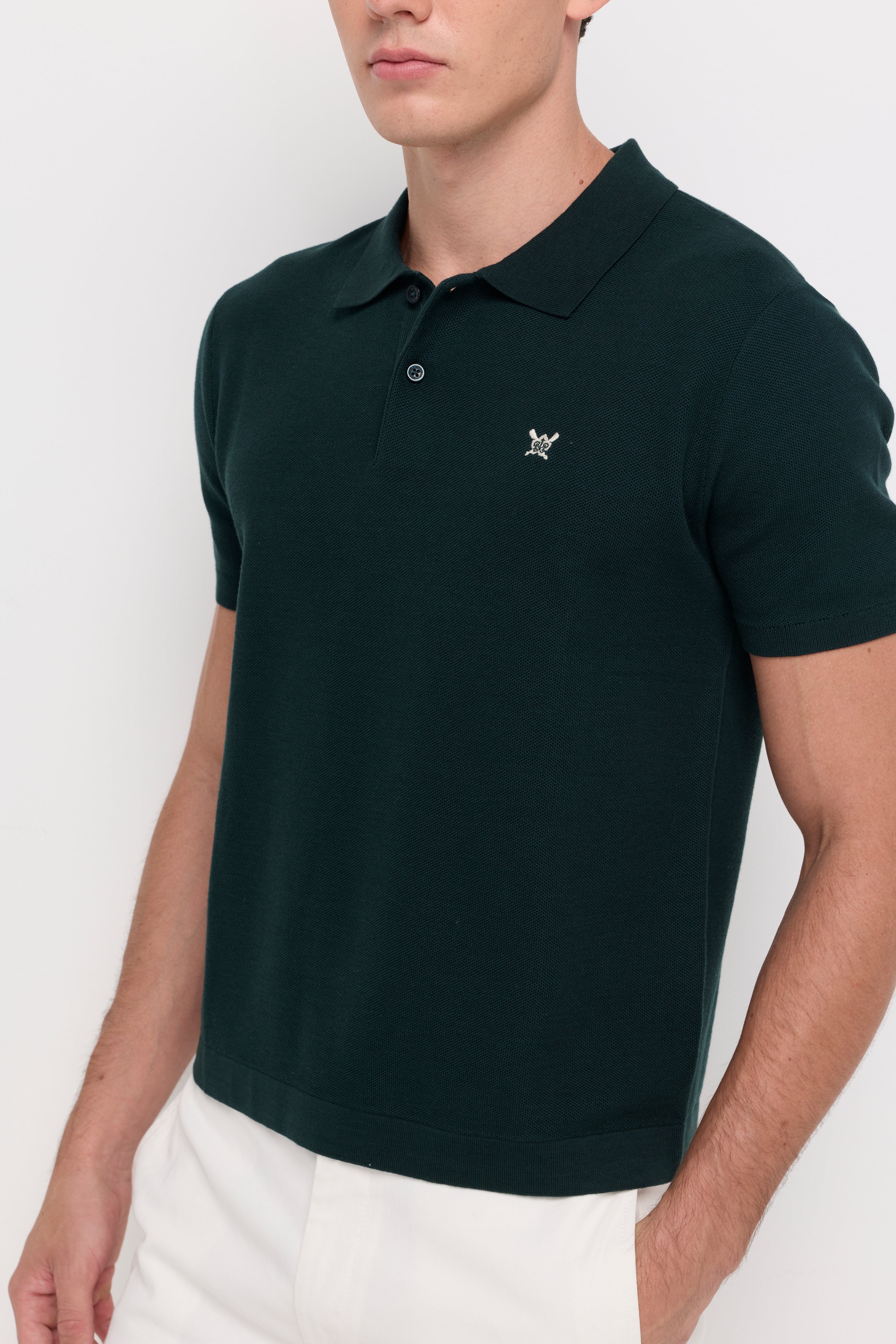 RIBBED KNIT POLO